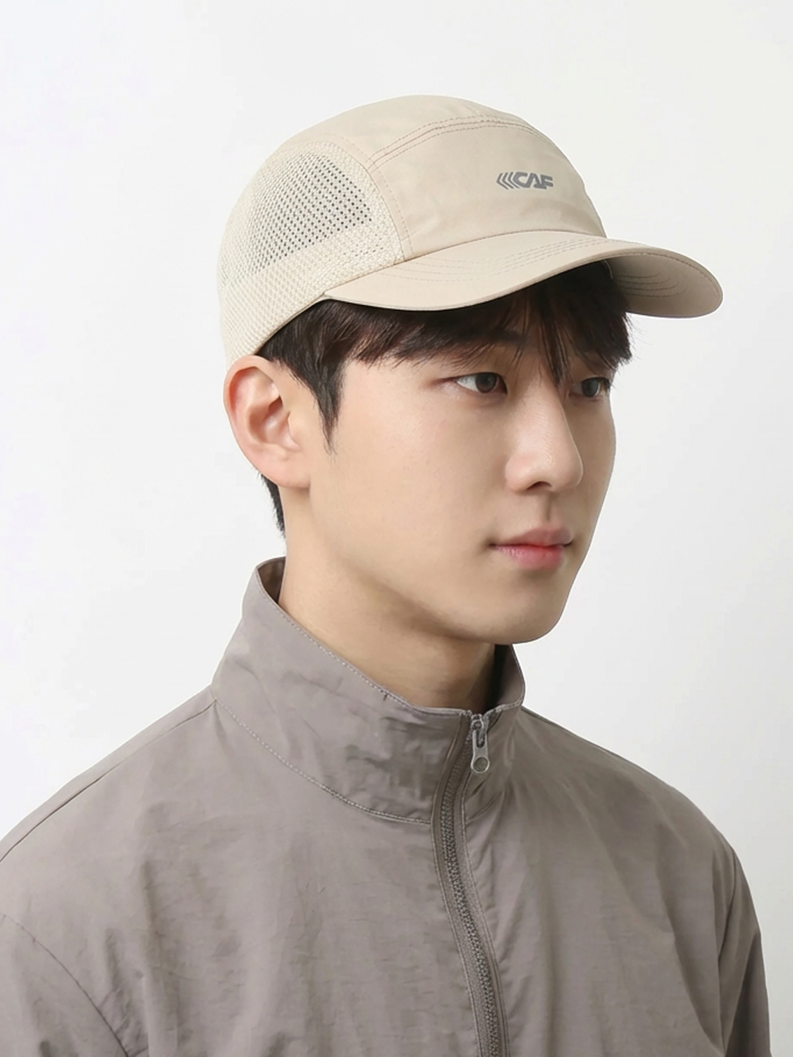 르까프 메시 배색 볼캡 베이지