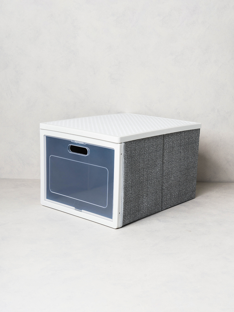 Non-woven storage box with plastic cover 40