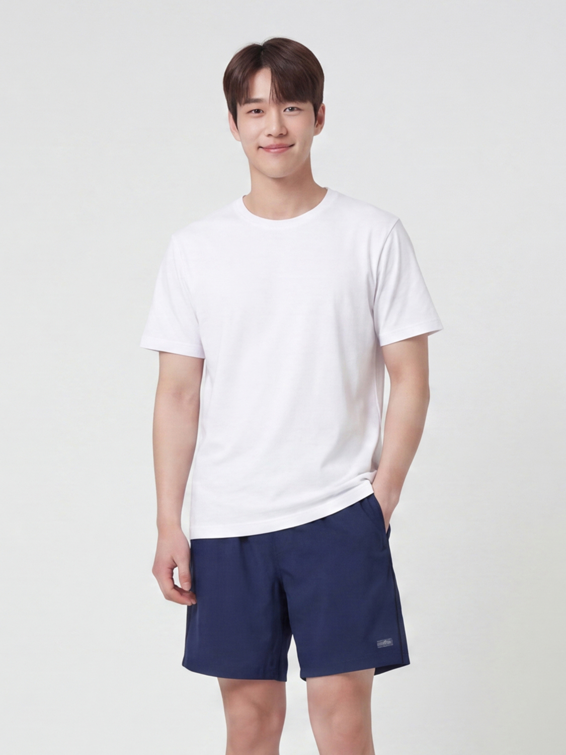 [Men] Line Pattern Sports Pants L Blue