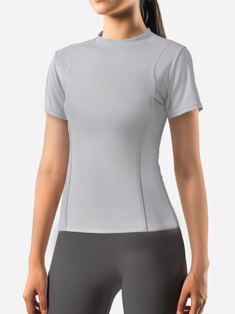 [Women] Slim fit short sleeve S gray