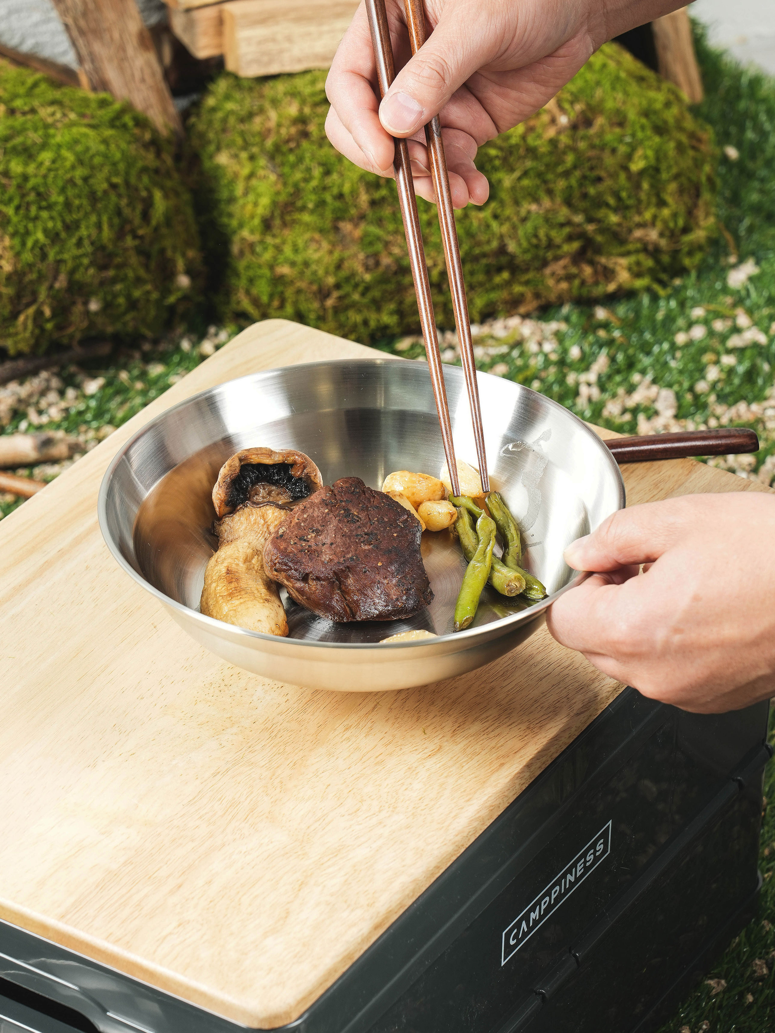 Camping stainless steel ball 21cm