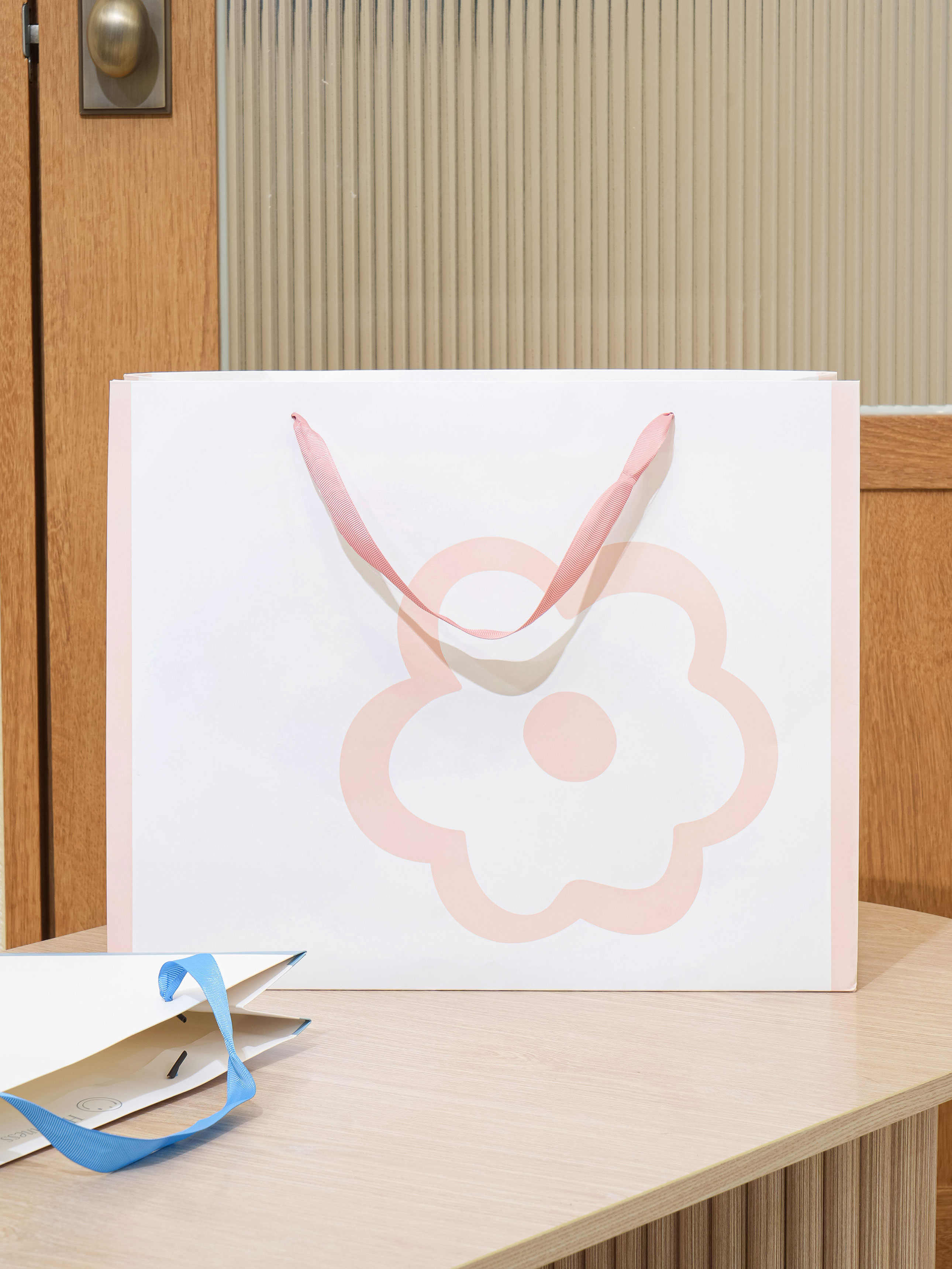 Simple Print Shopping Bag L Pink