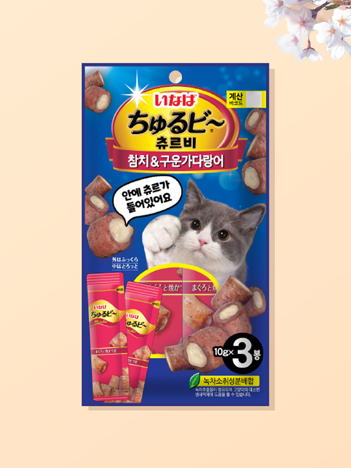[Pet] Inaba Churbi Tuna & Grilled Bonito 3 Pieces