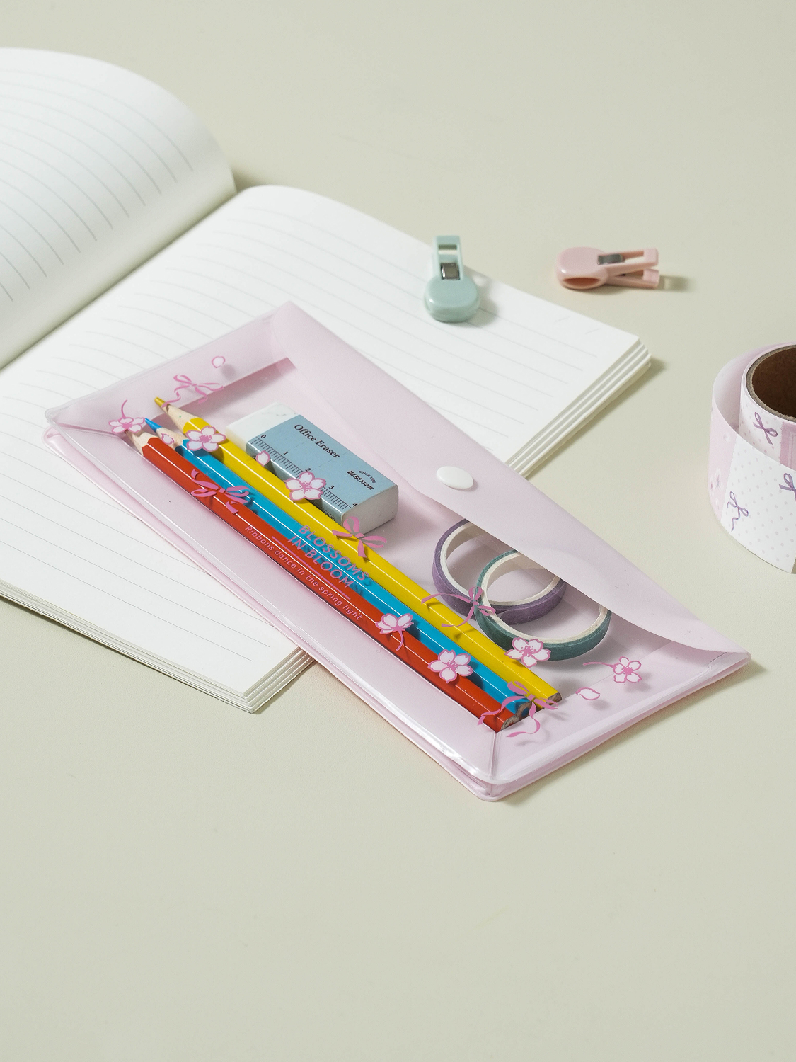 Cherry Blossom Clear Pen Case