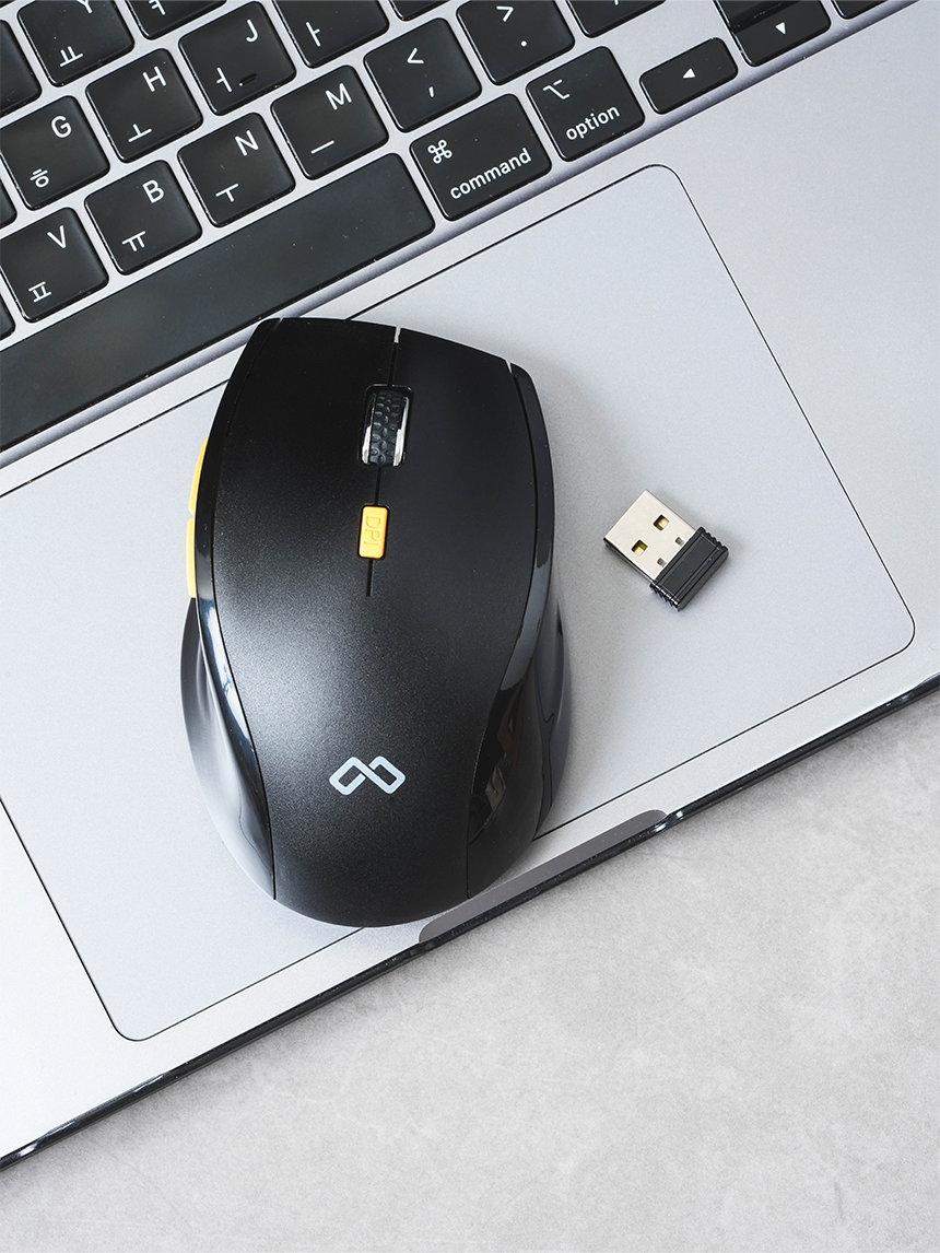 Maxsteel wireless mouse with comfortable wrist grip