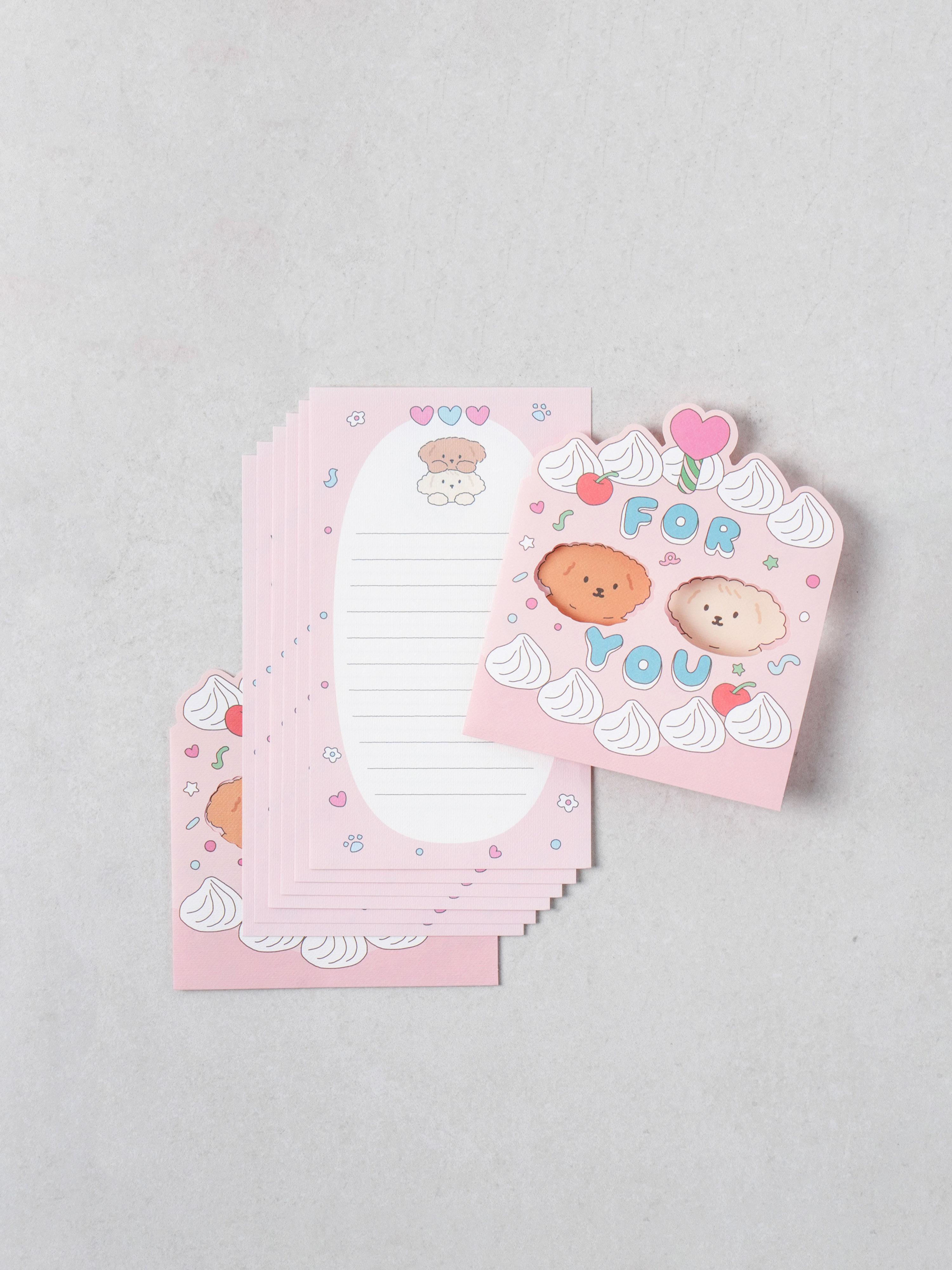 Character Hidden Stationery Set Pink