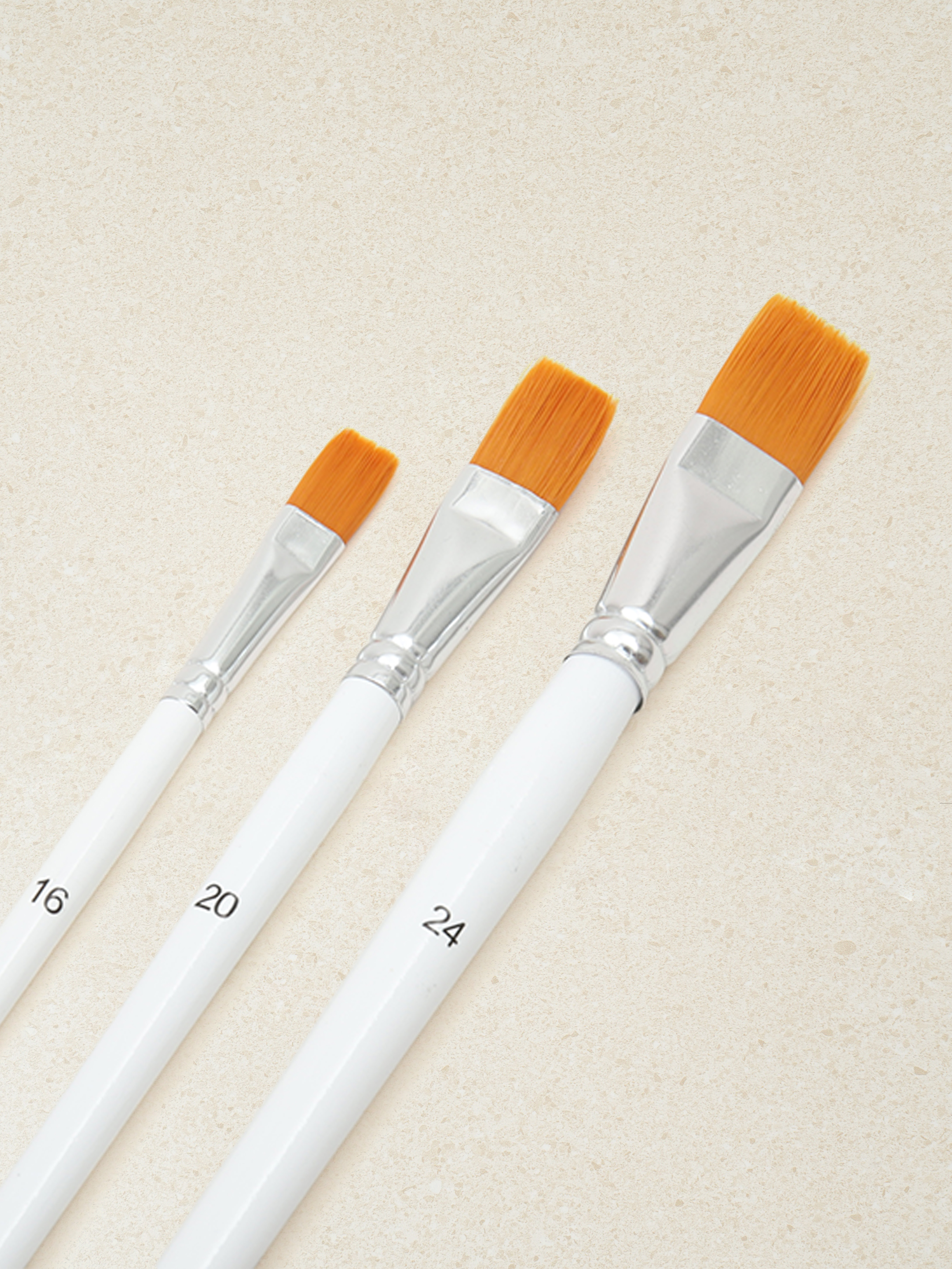 Set of 3 large art flat brushes