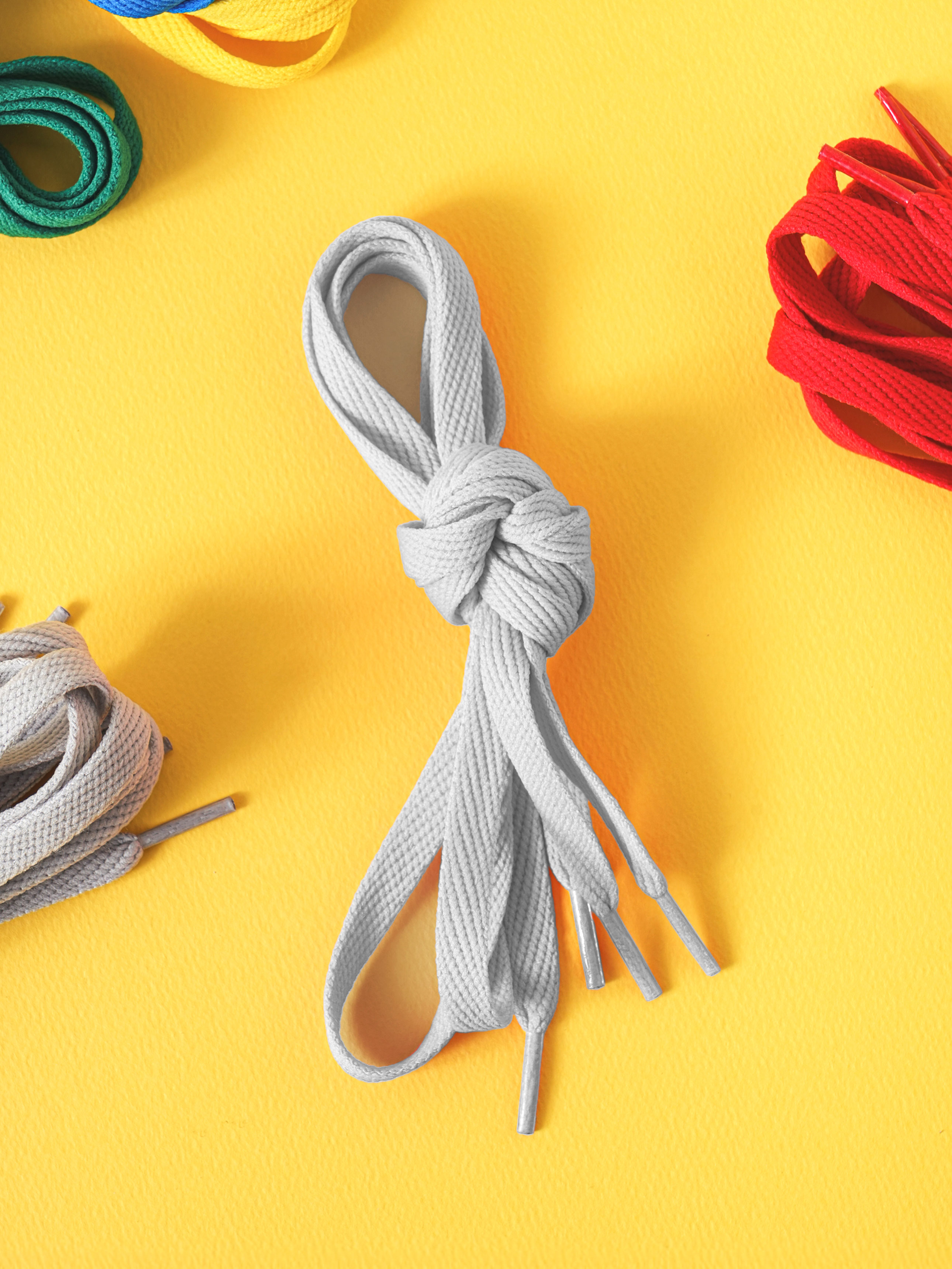 Diagonal sneaker laces 10 mm, 2 pack, gray