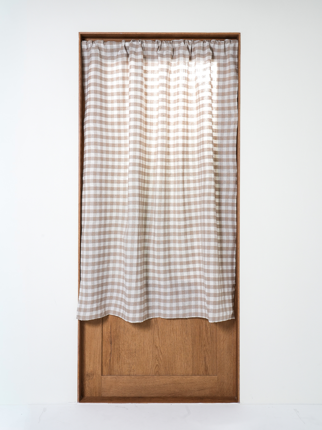 Check weave thick curtain 140