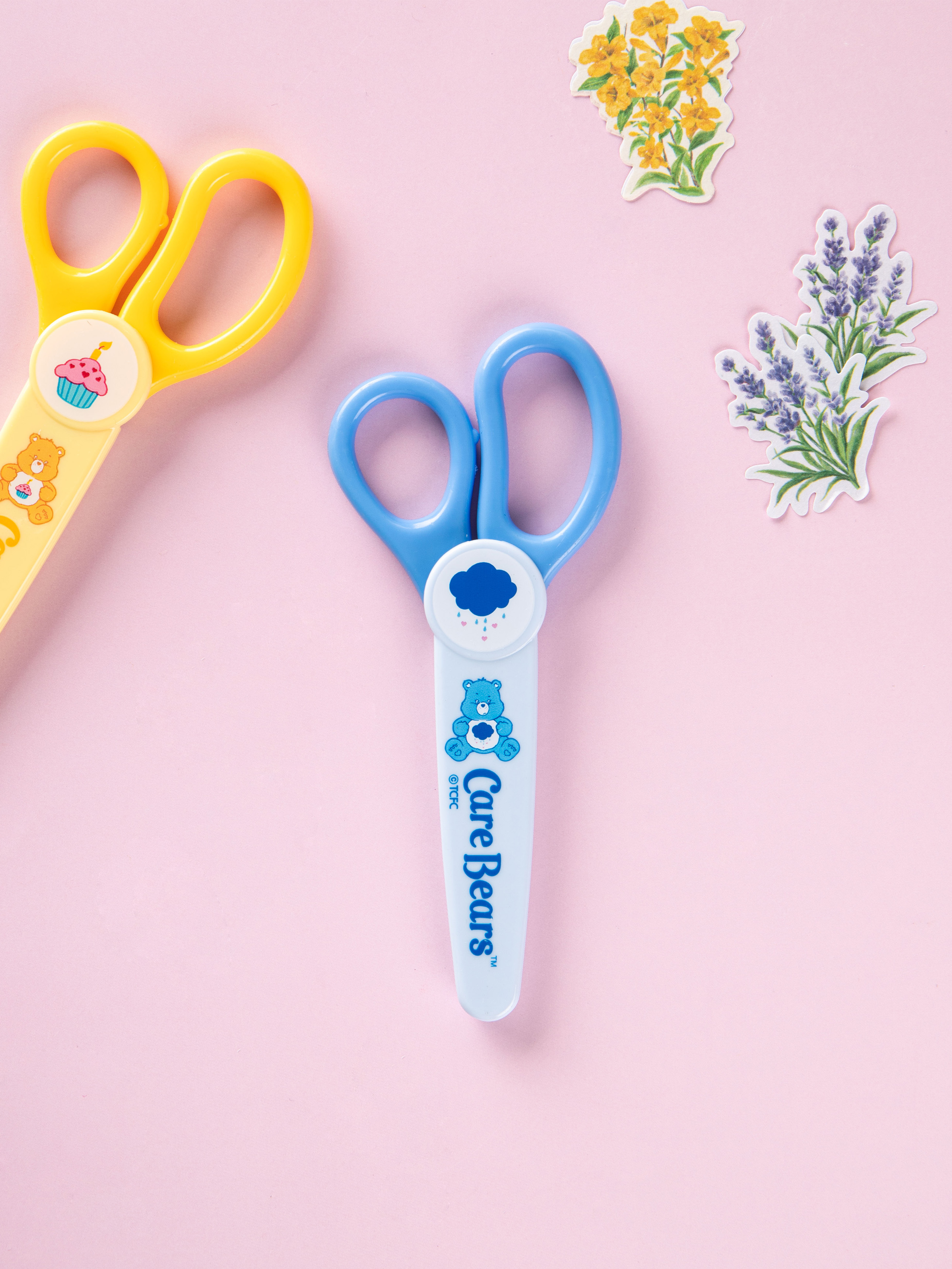 Care Bears Safety Cap Scissors Blue & Yellow 2 Piece Set