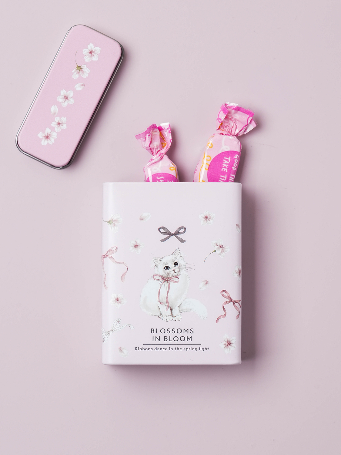 Cherry Blossom Square Tin Case