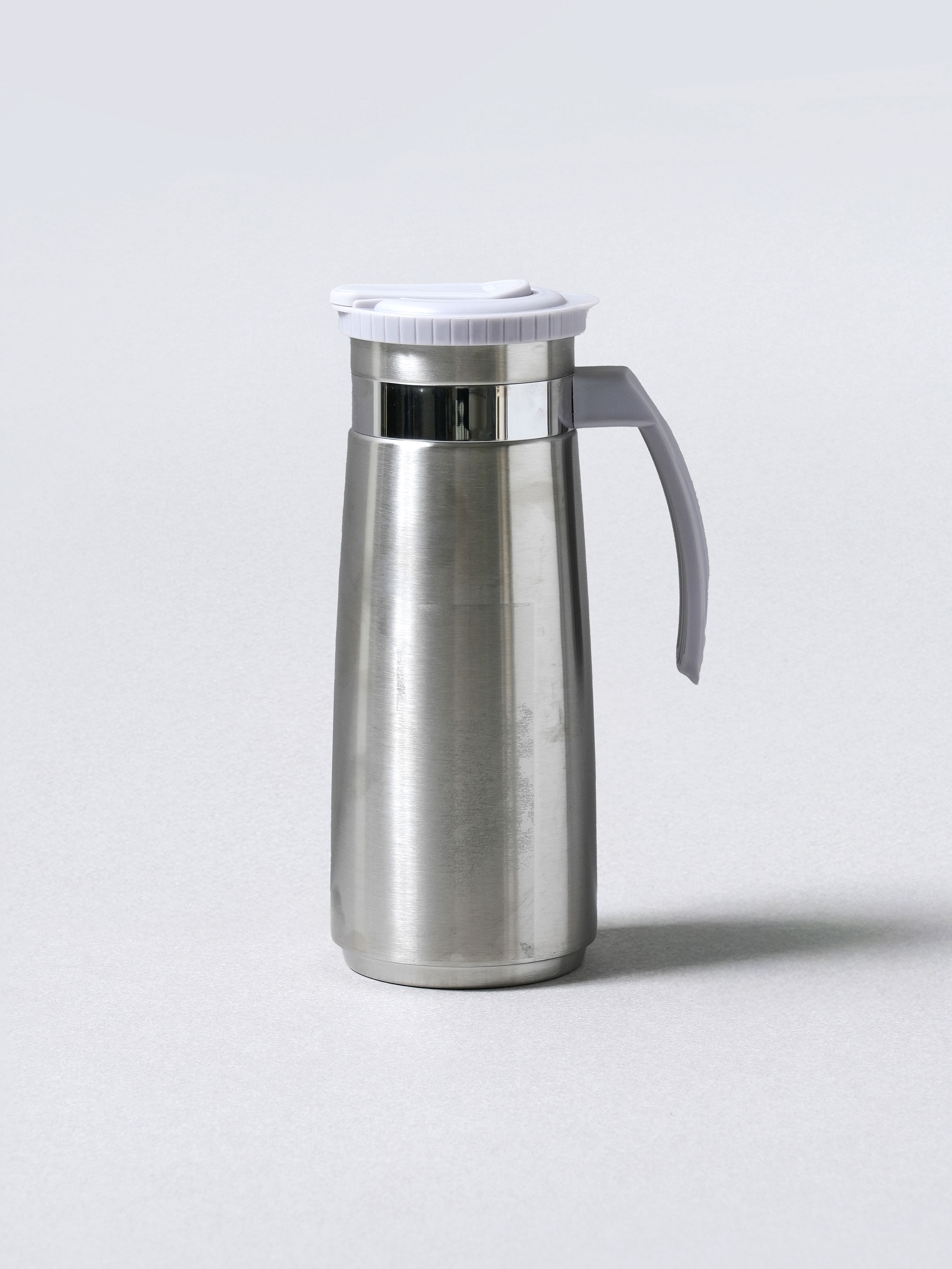 Luxury all-stainless steel one-touch water bottle 1.4 L gray