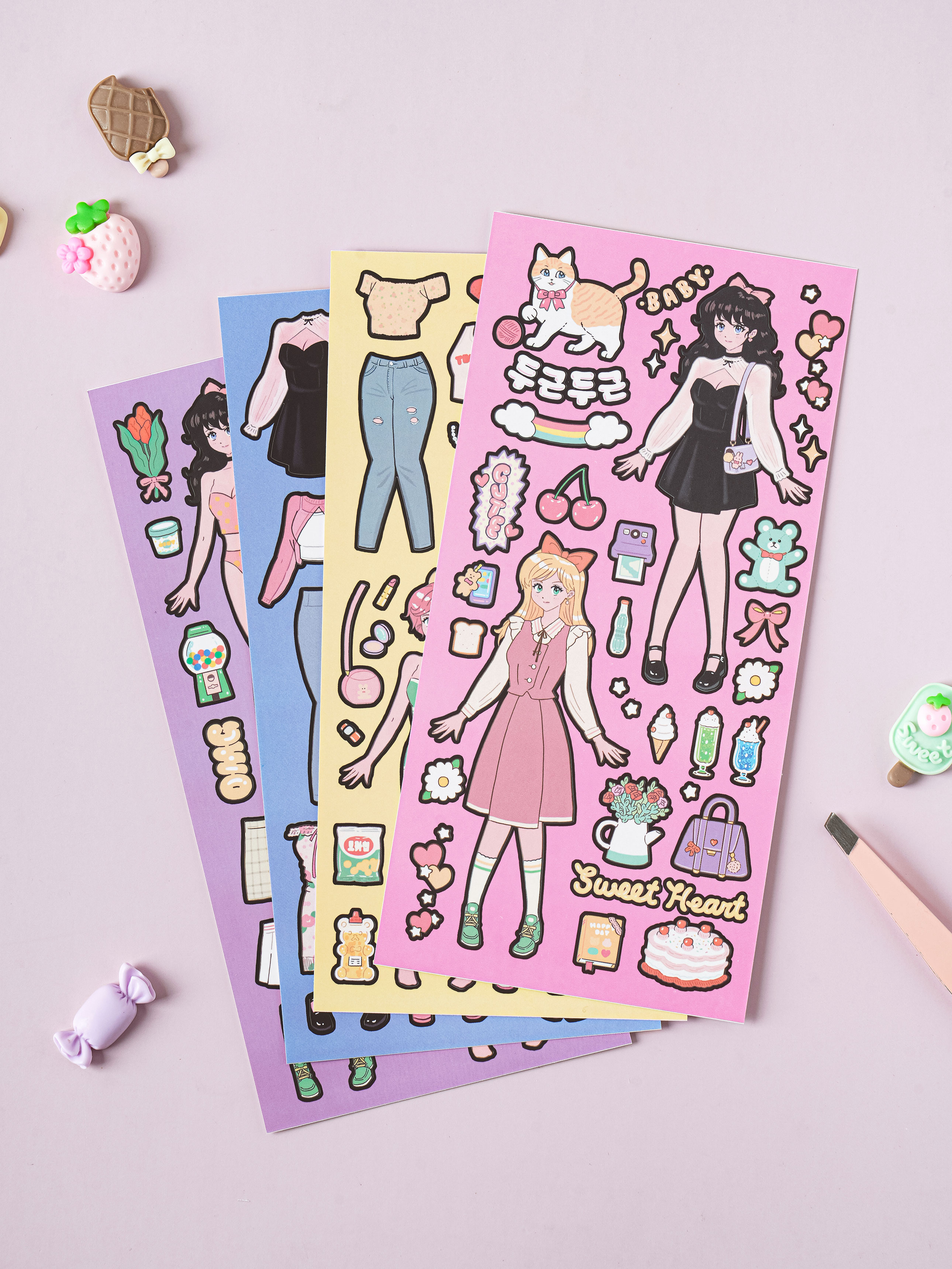 4 retro coordination stickers