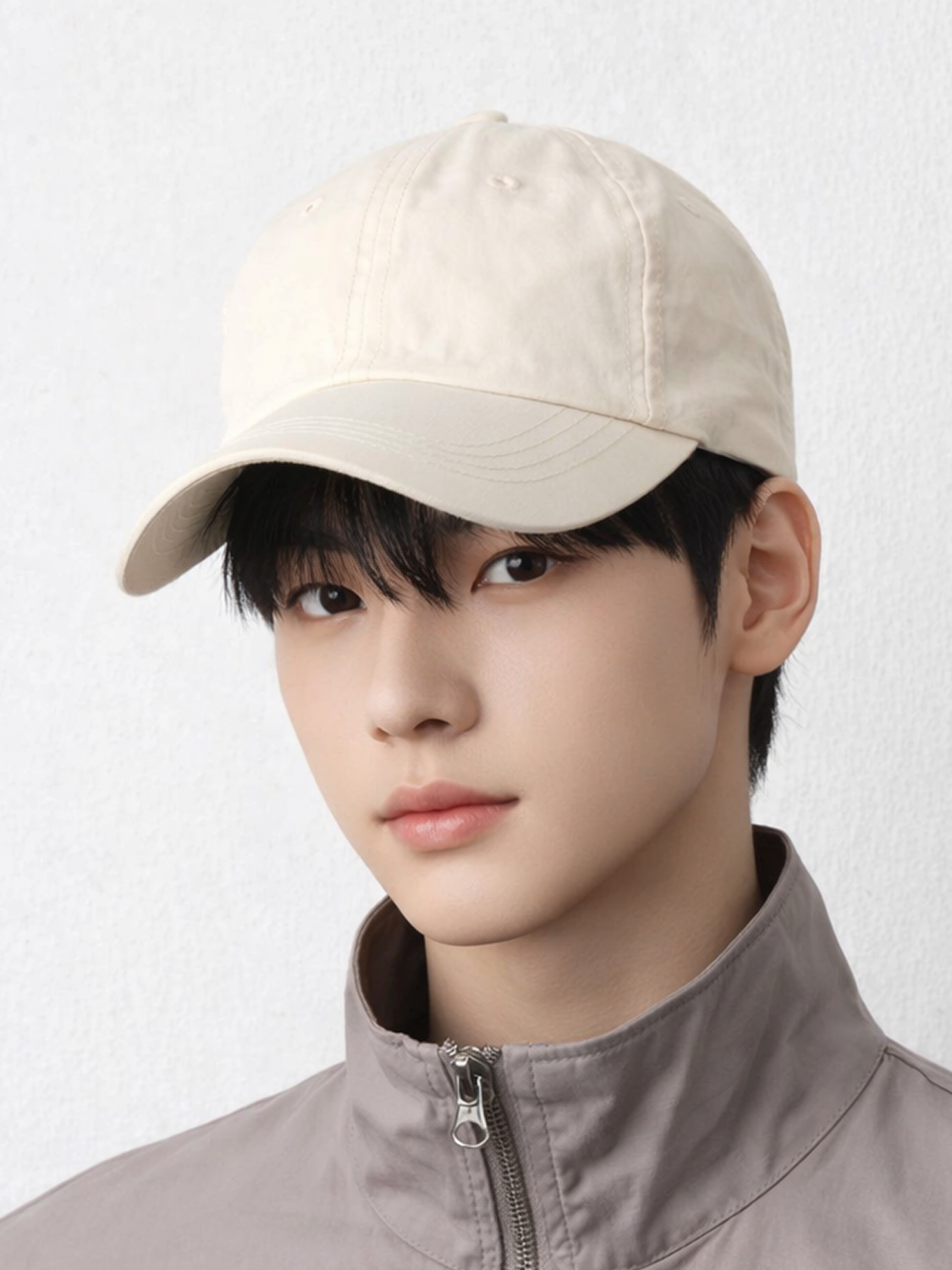 Nylon lightweight outdoor cap ivory