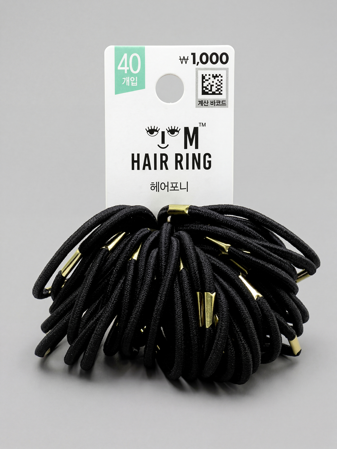 40 black hair ties