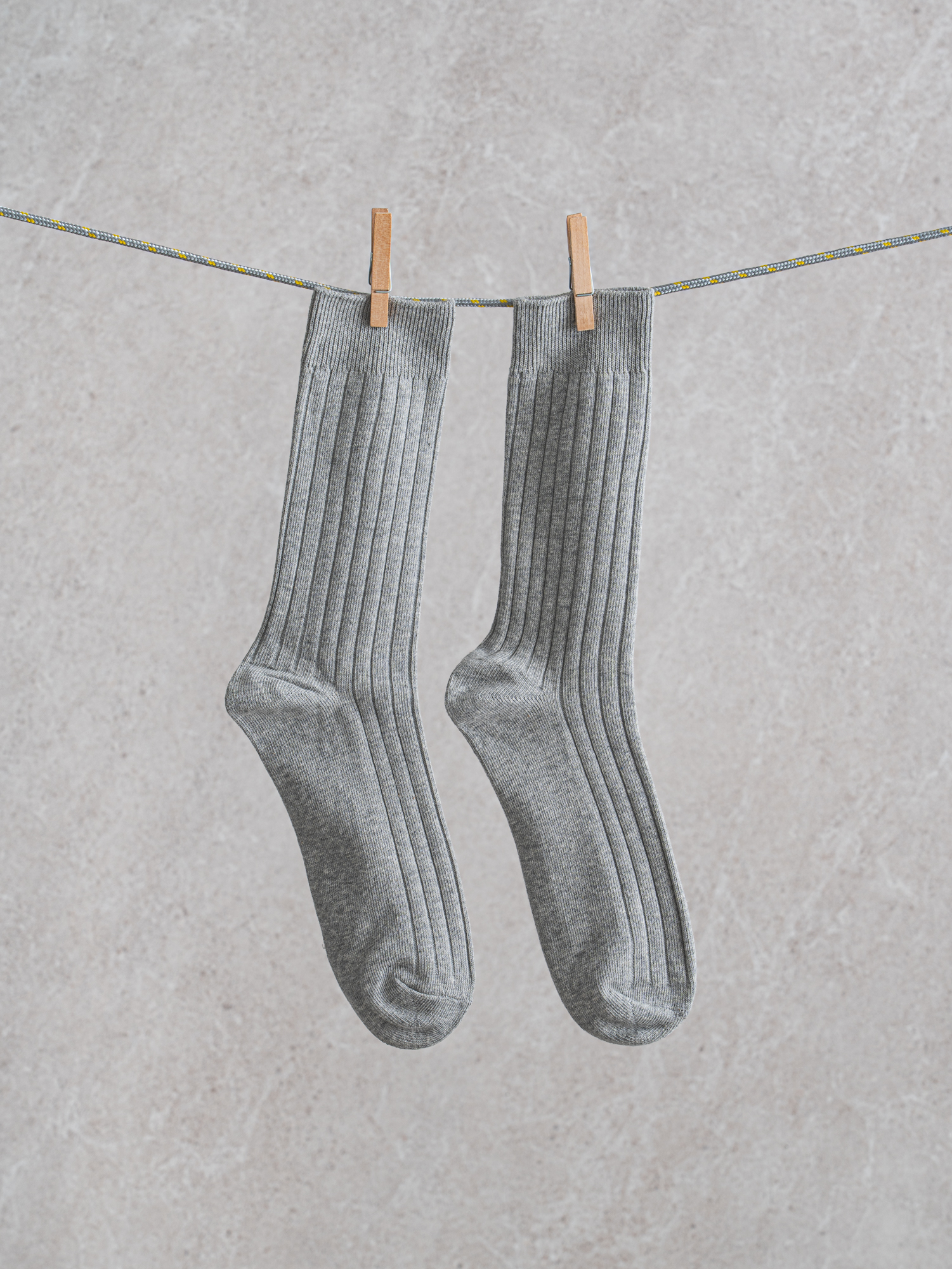 Monfoot Men's Wide Ribbed Long Socks Gray