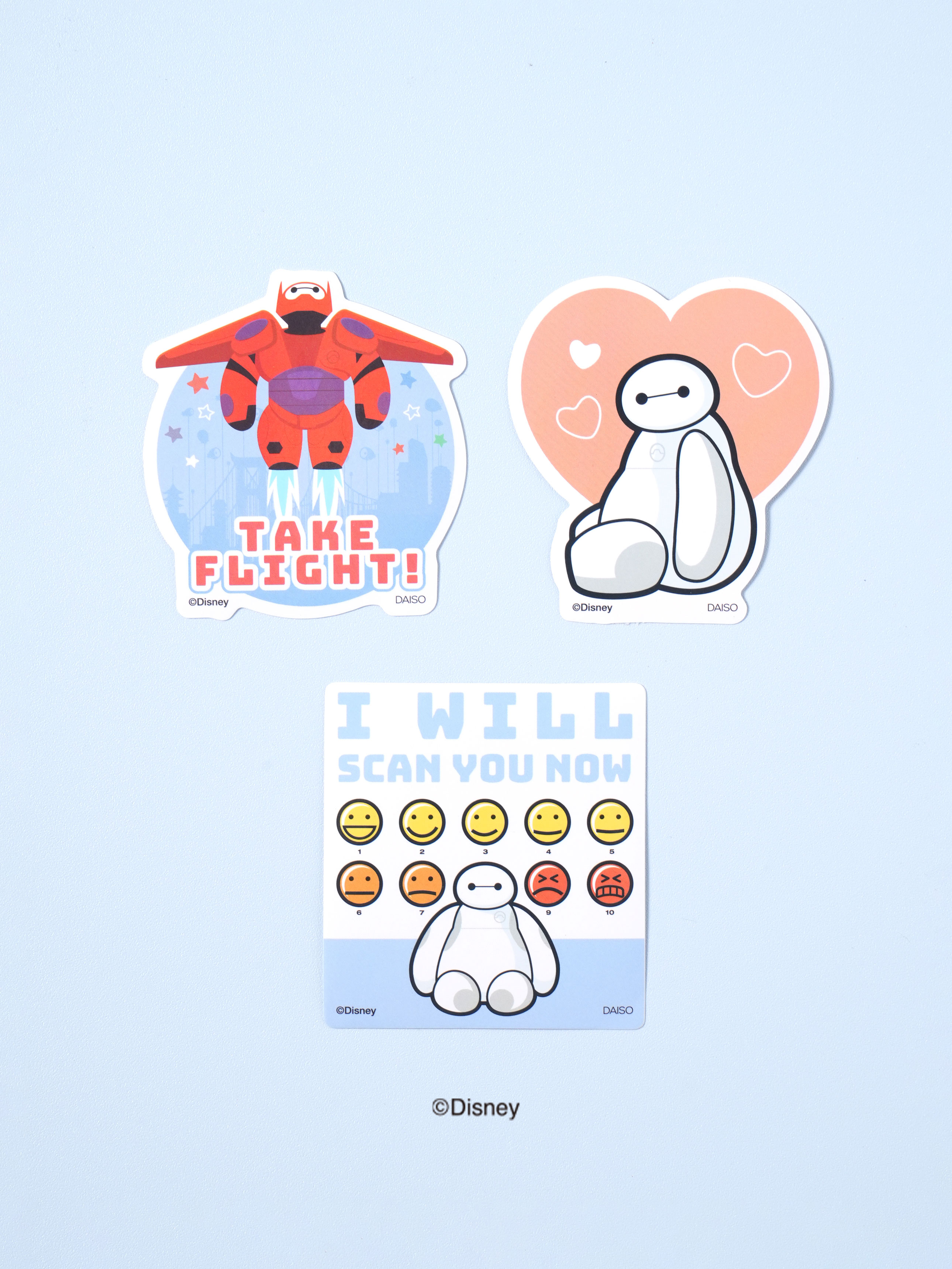 Disney Baymax die-cut sticker 3-pack smile