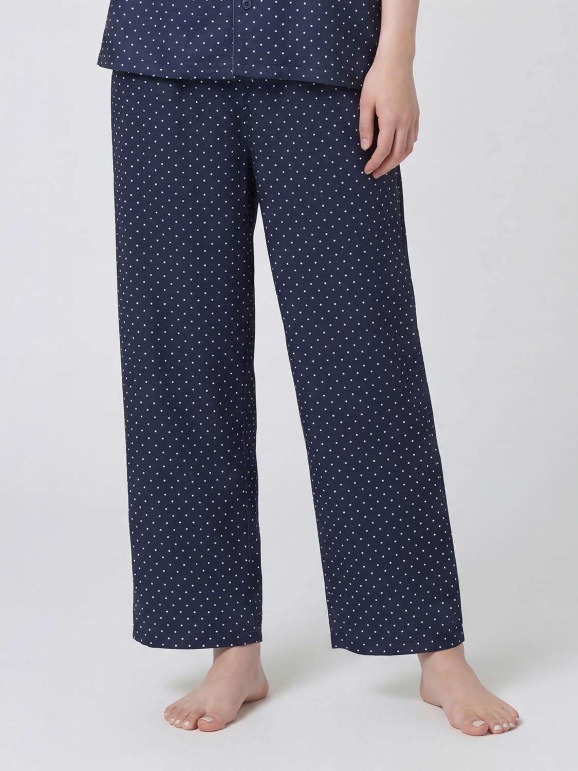 [Common] Pattern Long Pants Pajamas L Dark Navy