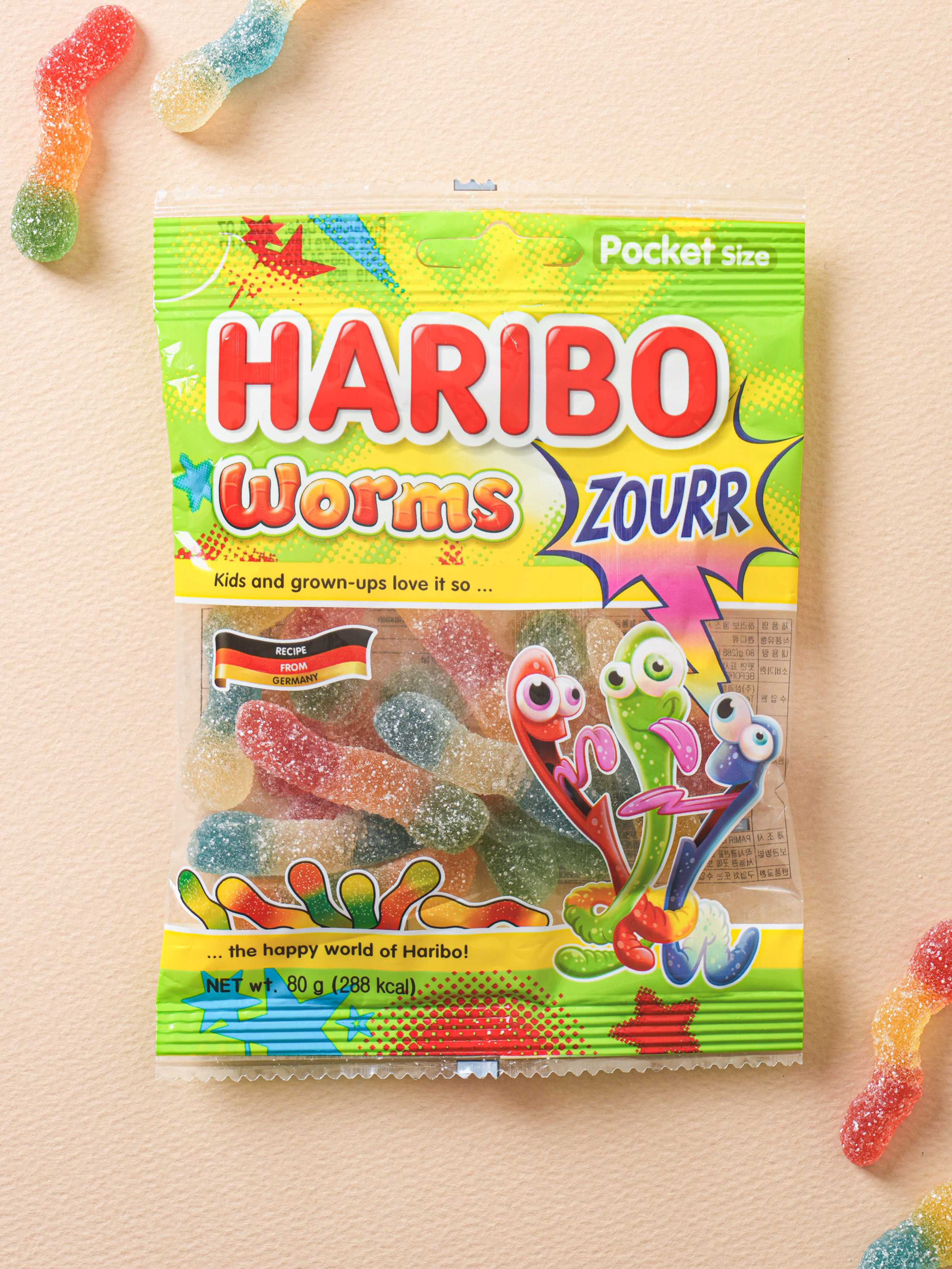 Haribo Worms Sour 80 g