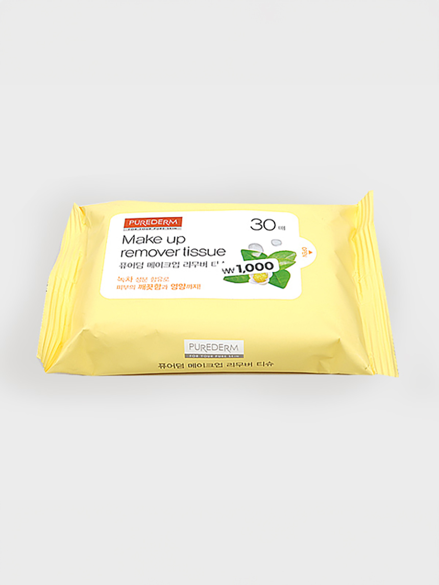 Purederm makeup remover tissue 30 sheets