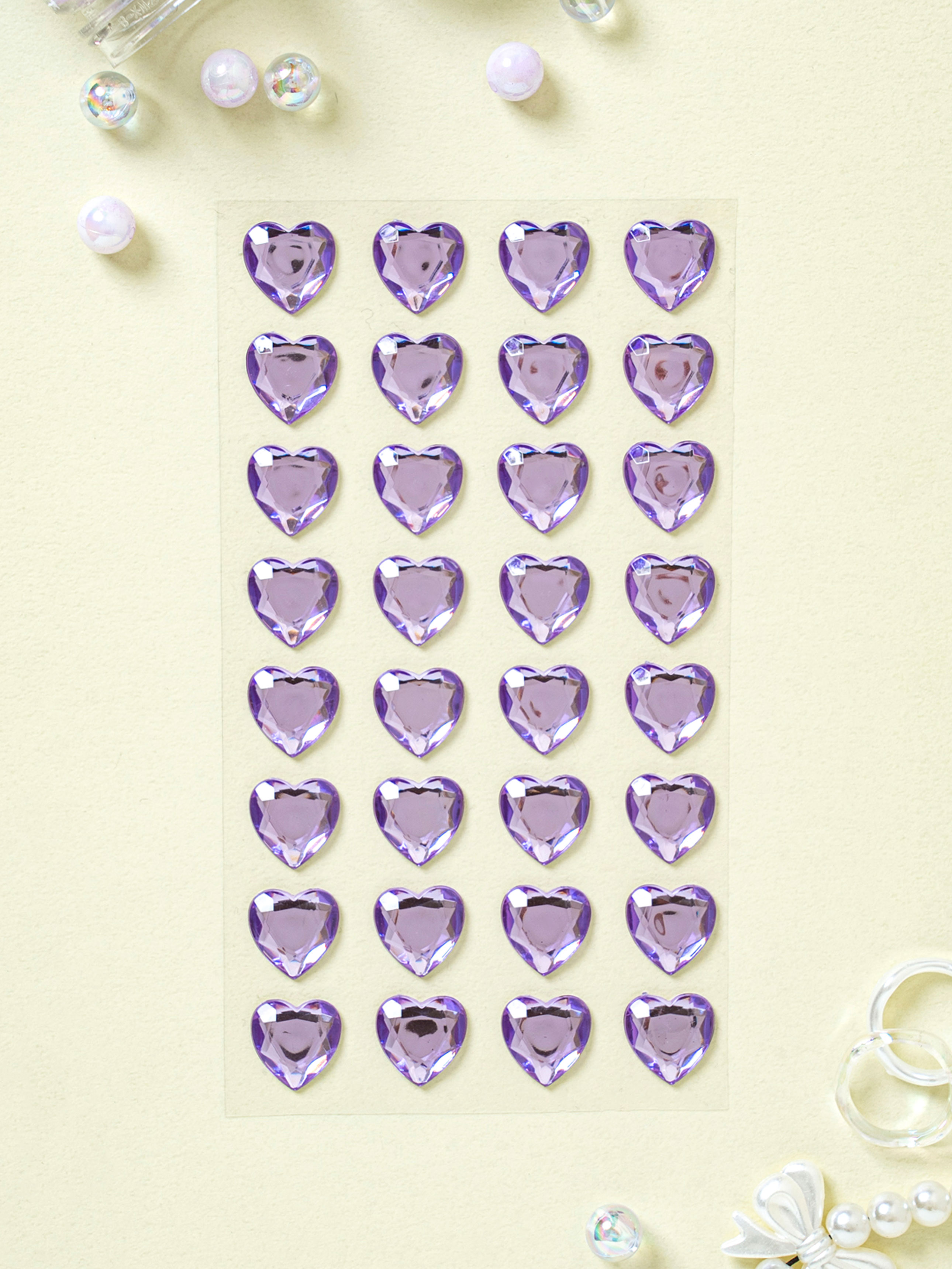 Jewel Heart Sticker 16 mm Purple