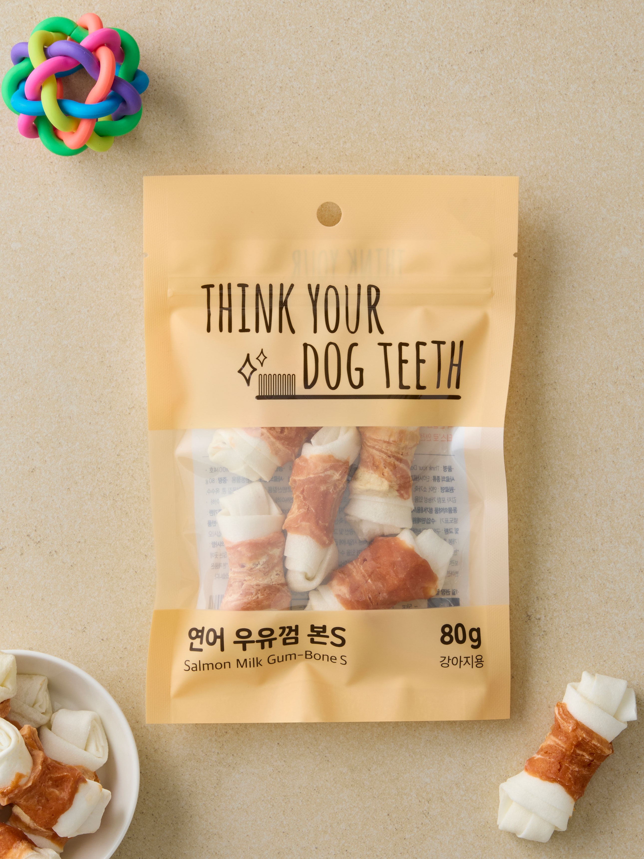 [Pet] Think Your Dog Teeth Milk Gum Bone S 80 g Salmon