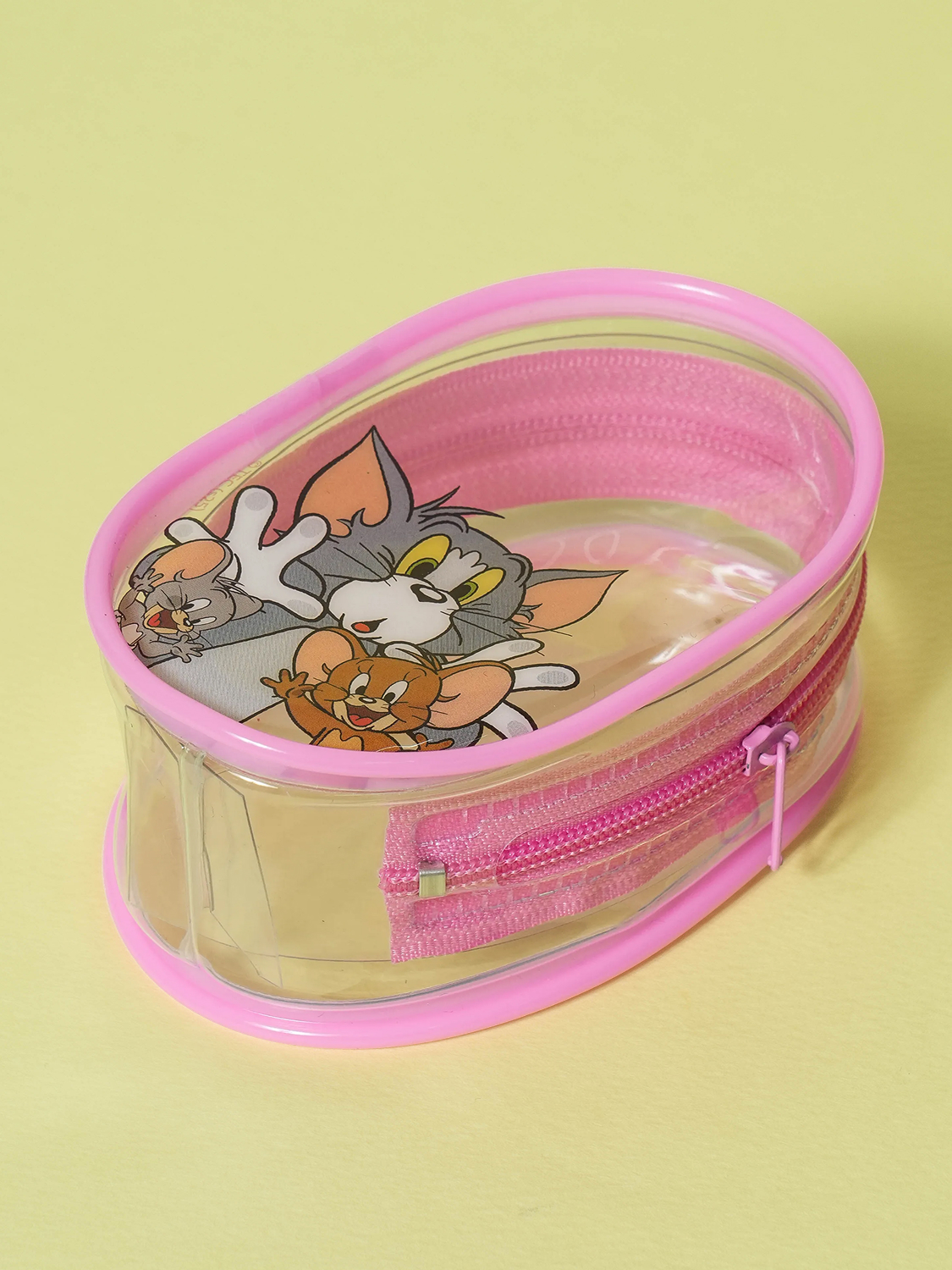 Tom and Jerry round transparent pouch