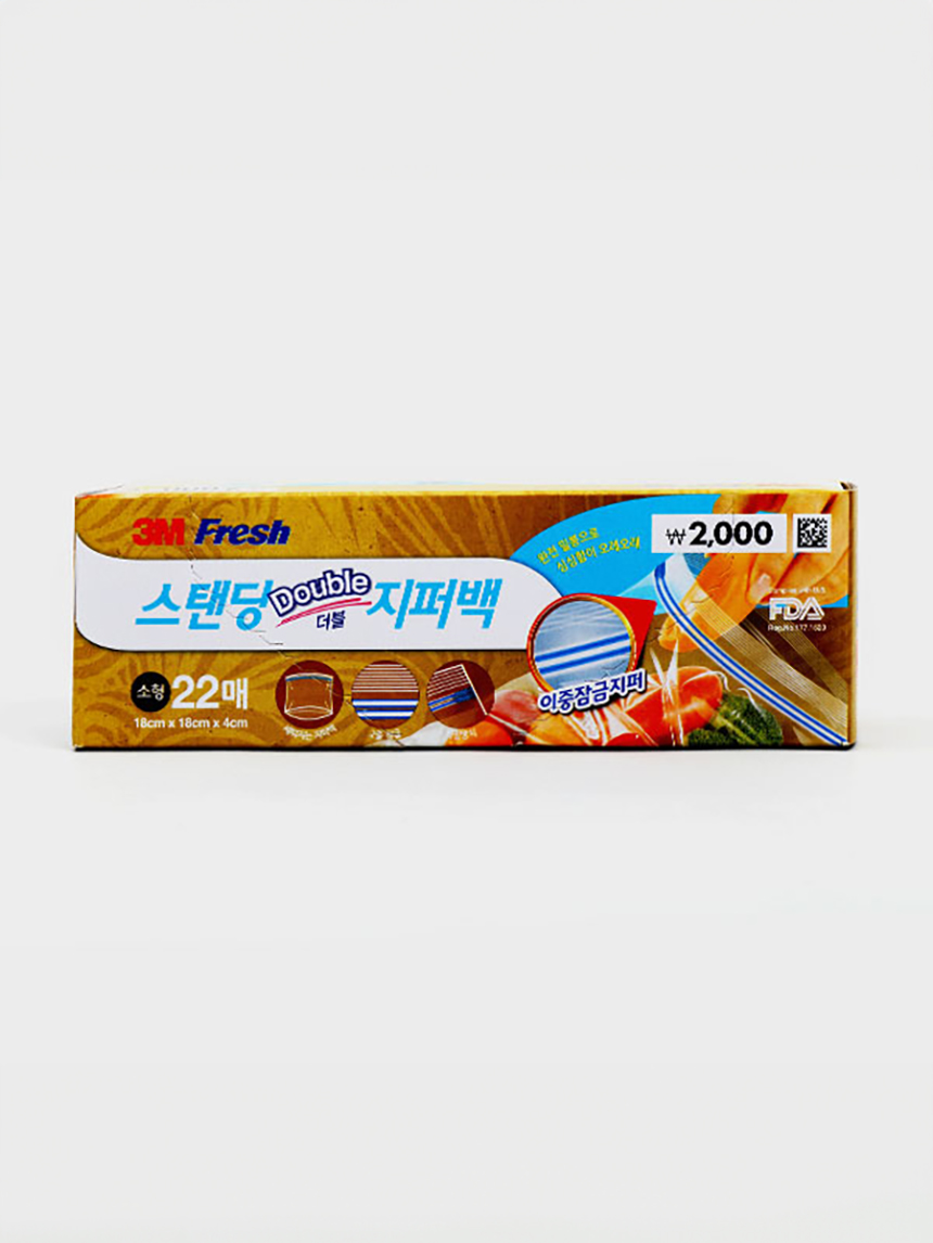 3M Fresh Standing Double Zipper Bag (Small) 22 sheets