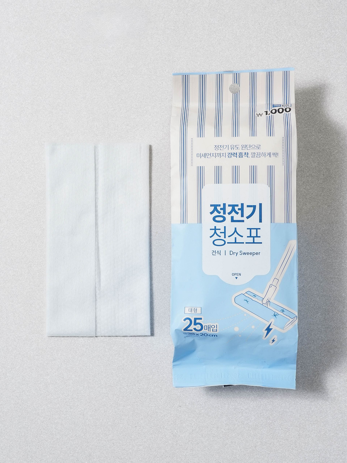 매직브라이트 건식 대형 청소포 38 X 20 cm 25매입