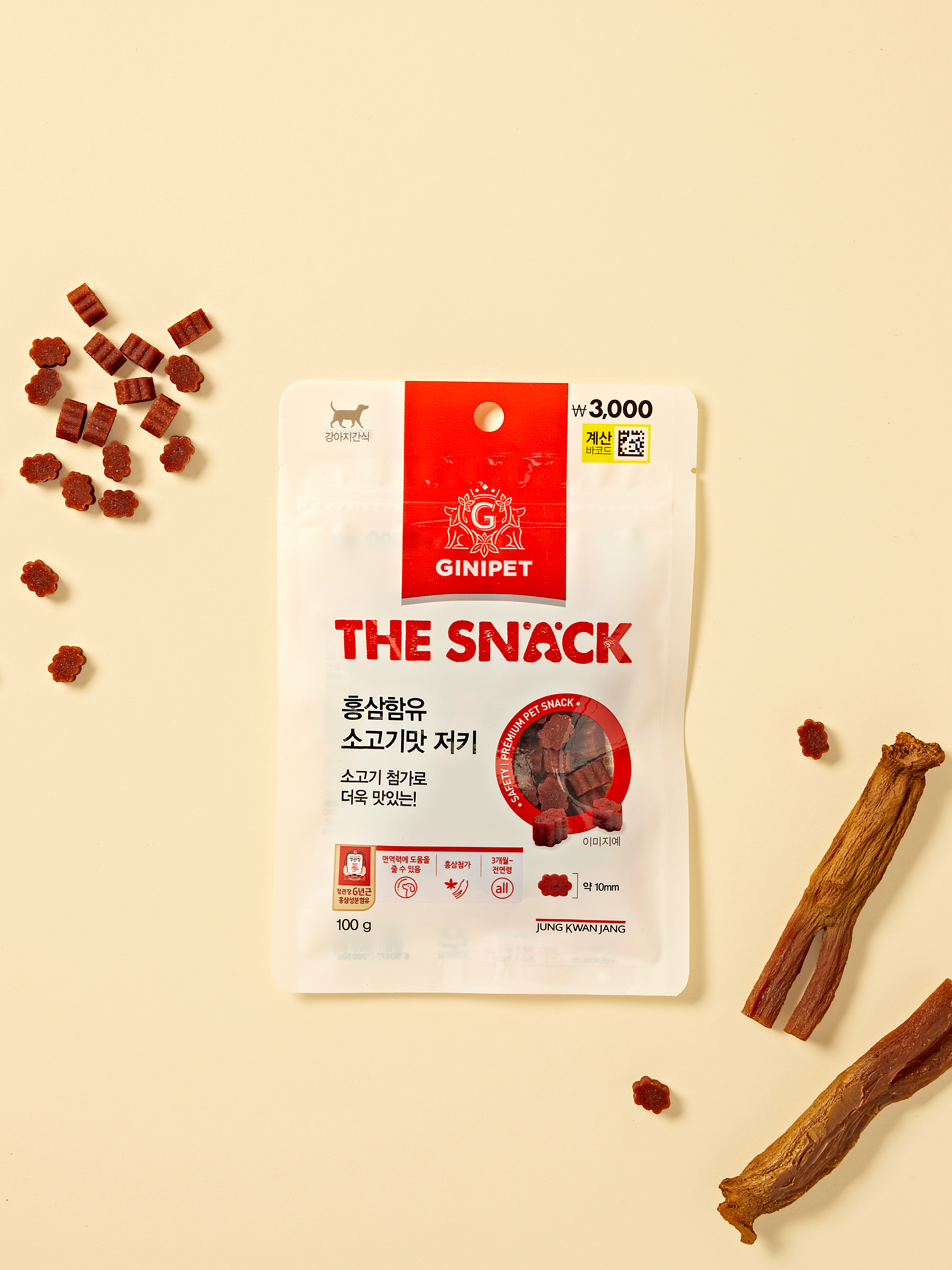 [Pet] CheongKwanJang Genie Pet Beef Flavored Jerky with Red Ginseng 100 g