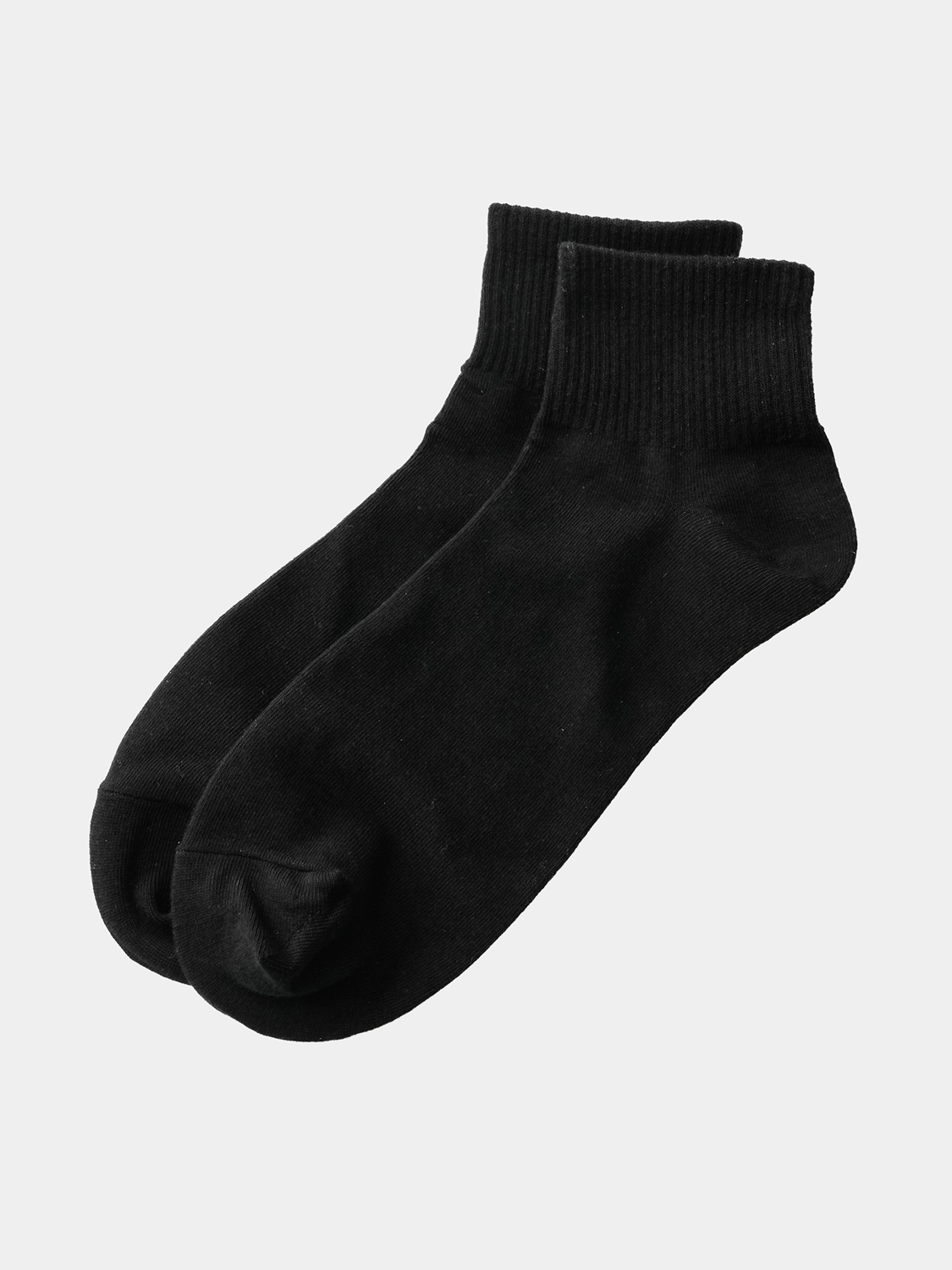Kikiya Socks Men's Toe Reinforcement Short Socks Black