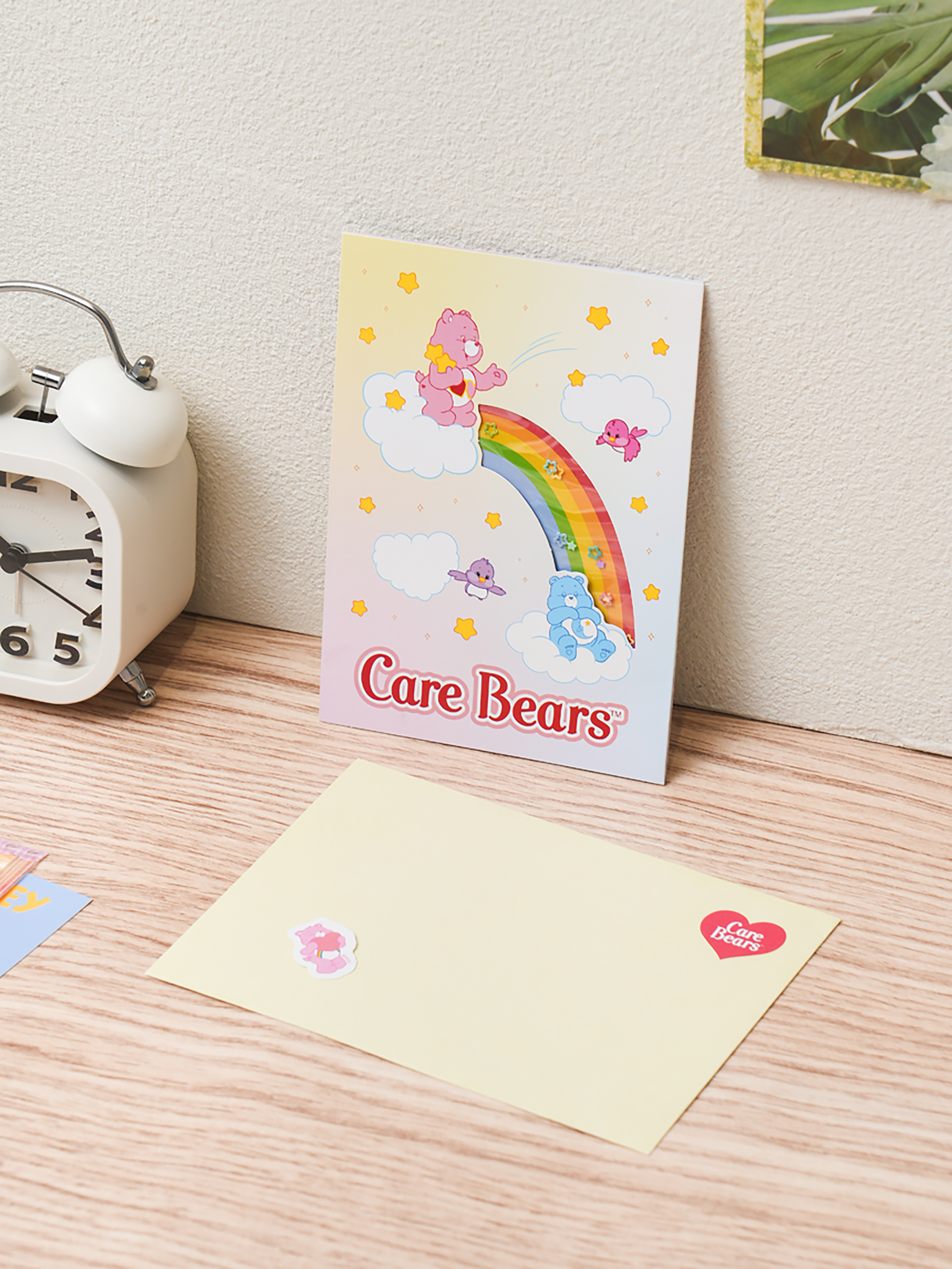Care Bears Glitter Beads Card Yellow