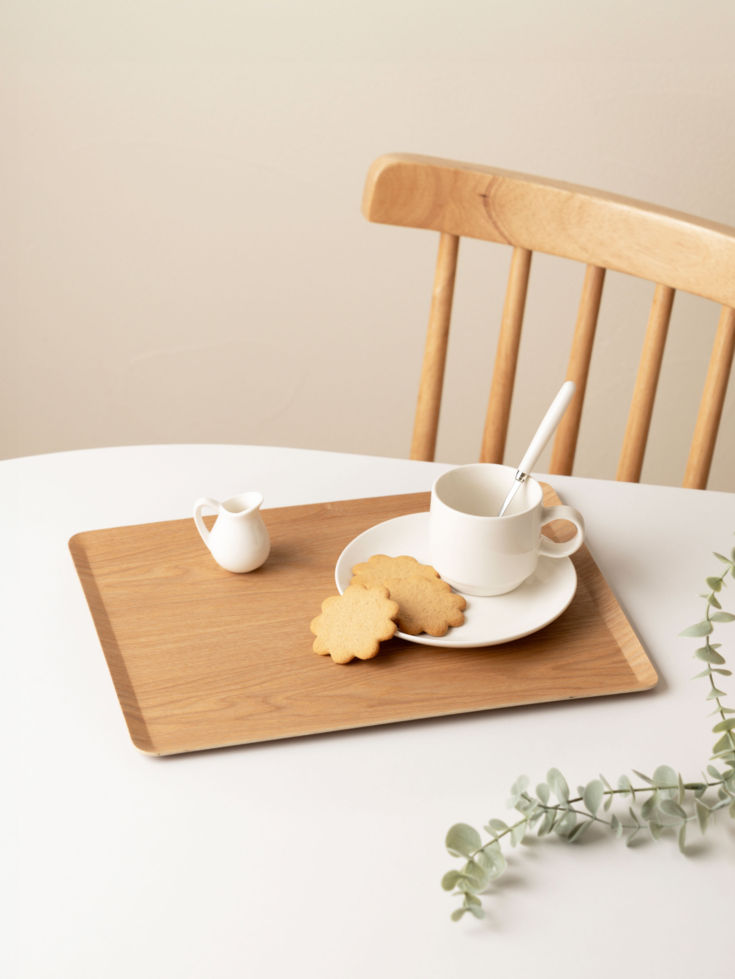 Non-slip wood tray flat 33