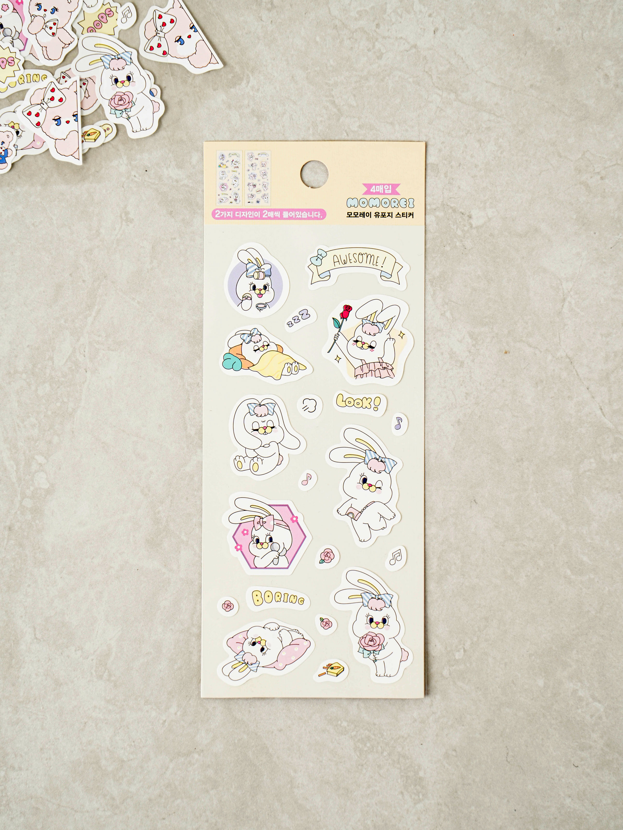 4 packs of Momorei distribution paper stickers
