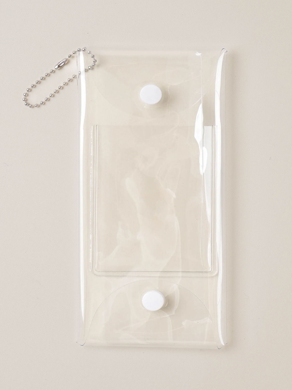 Photo card storage type clear pen case white