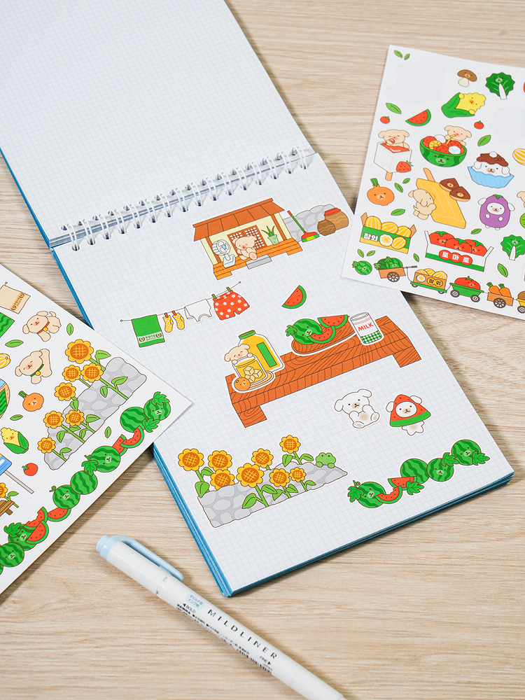 Country vacation Big Yupo paper stickers (2 pieces)