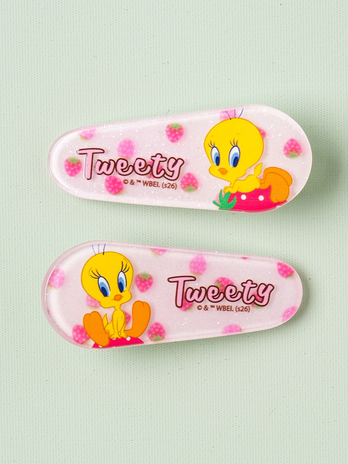 Looney Tunes triangular hair pin 2pcs pink