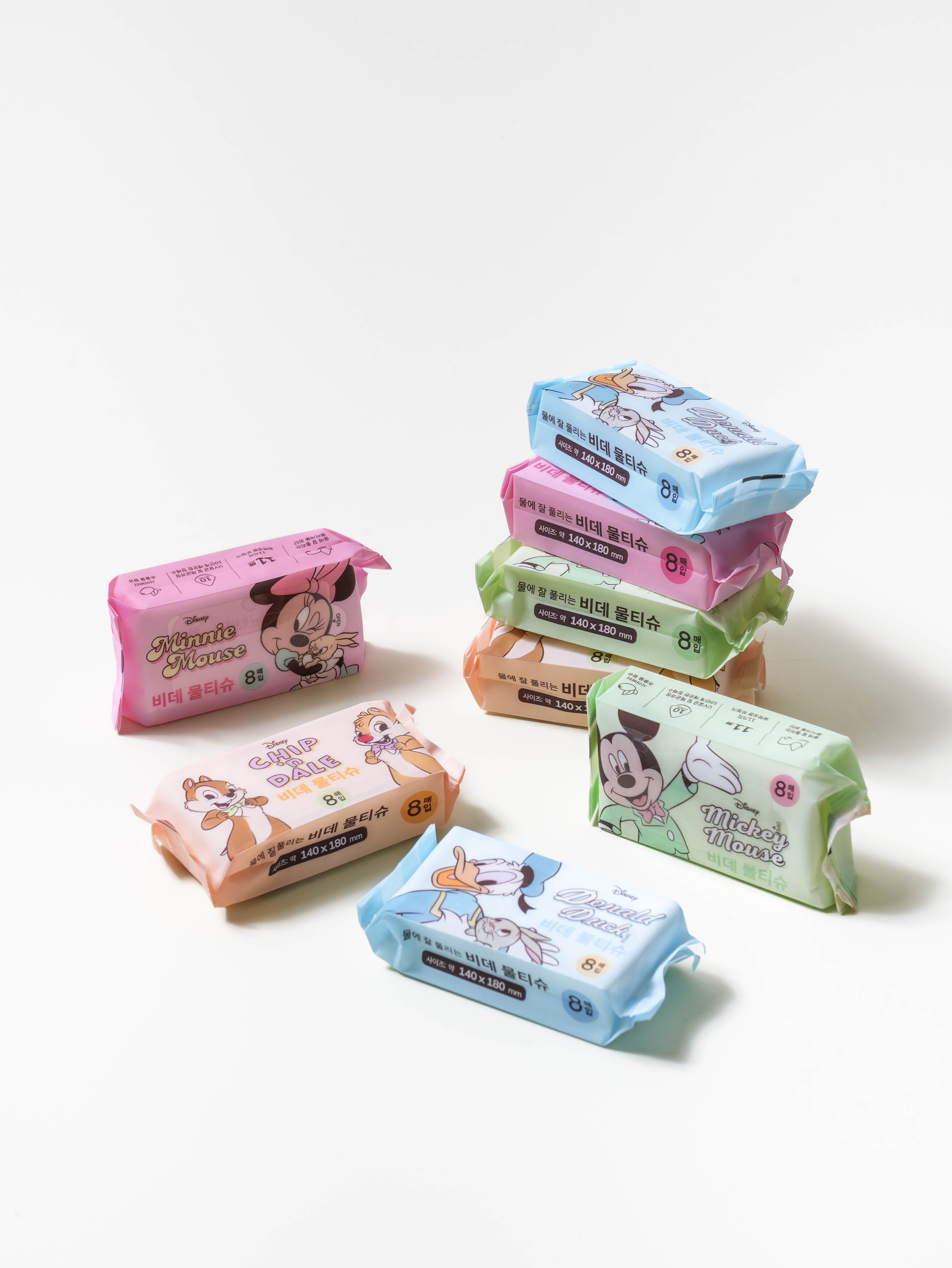 Disney Mickey & Friends Portable Pocket Bidet Tissue 8 sheets x 8 sheets