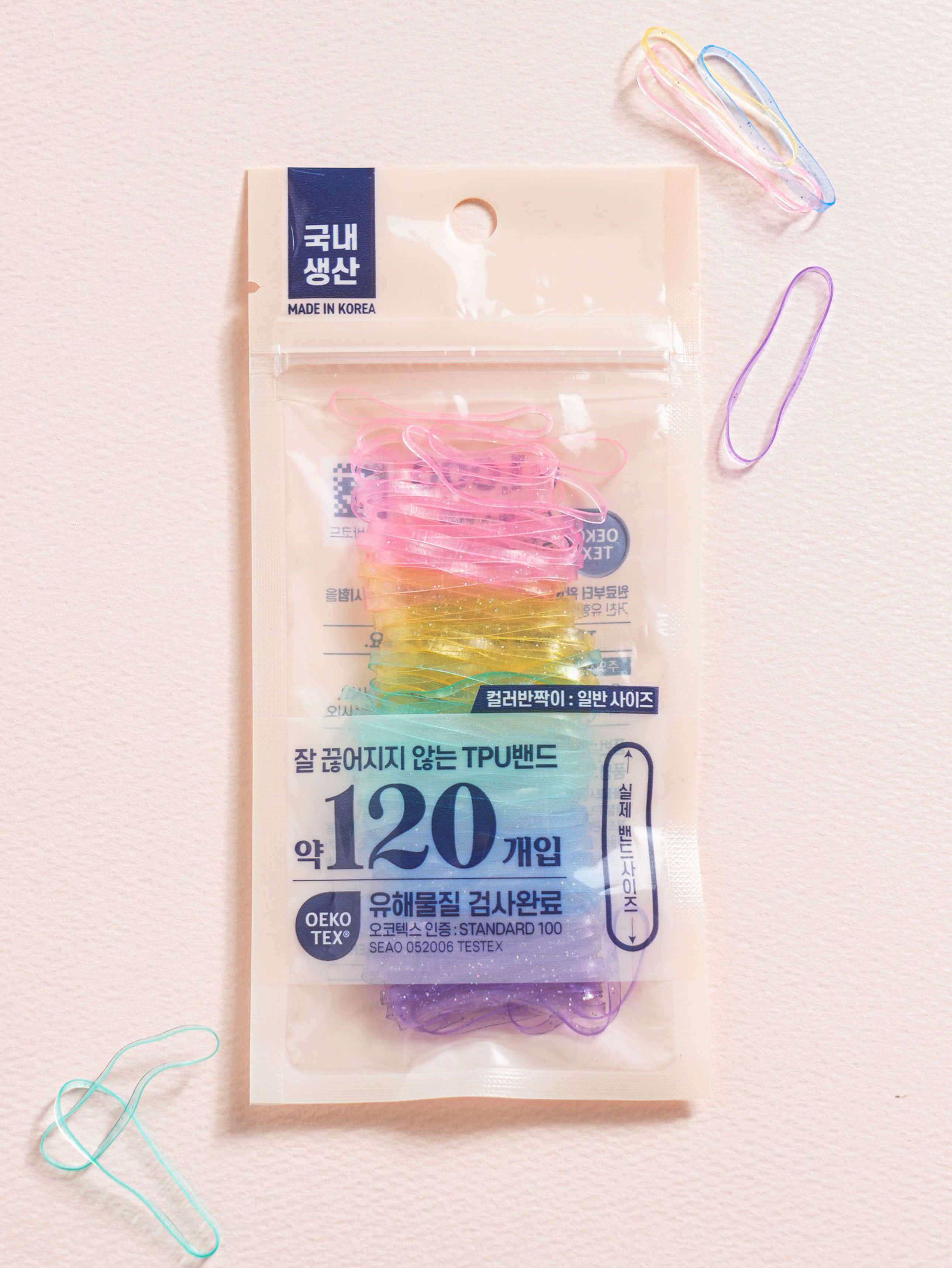 TPU bands 120 pieces colored glitter
