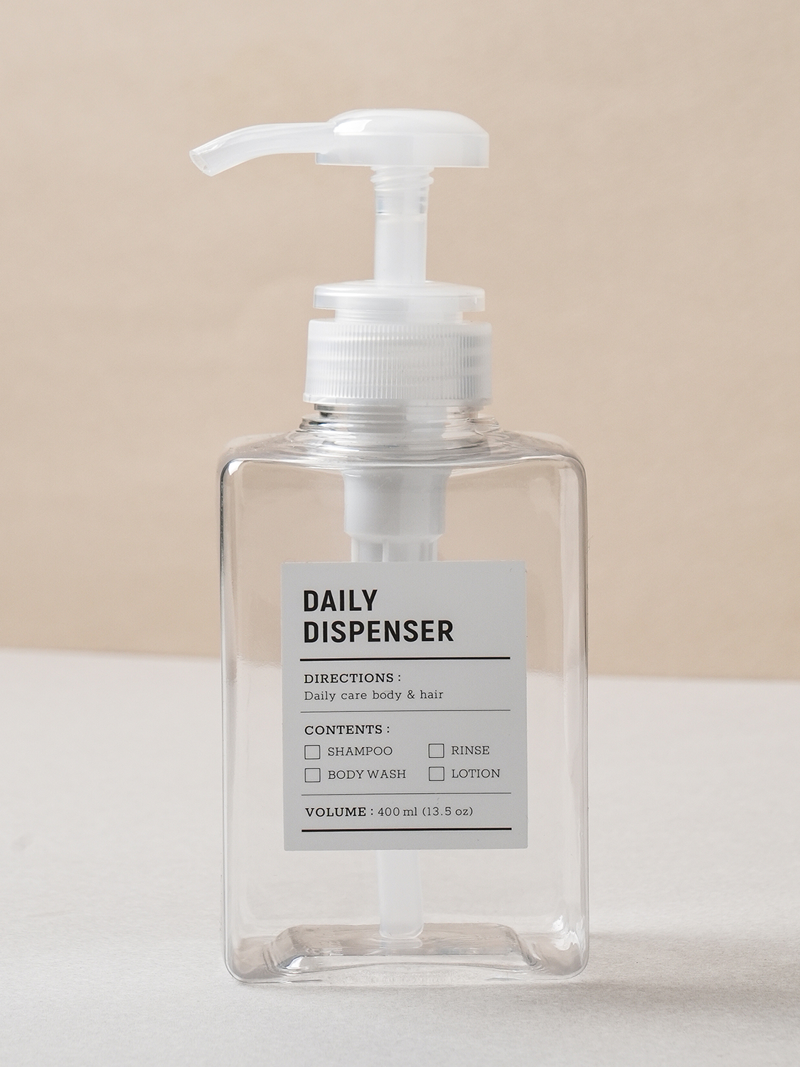 정사각 리필 펌프 400 ml 클리어