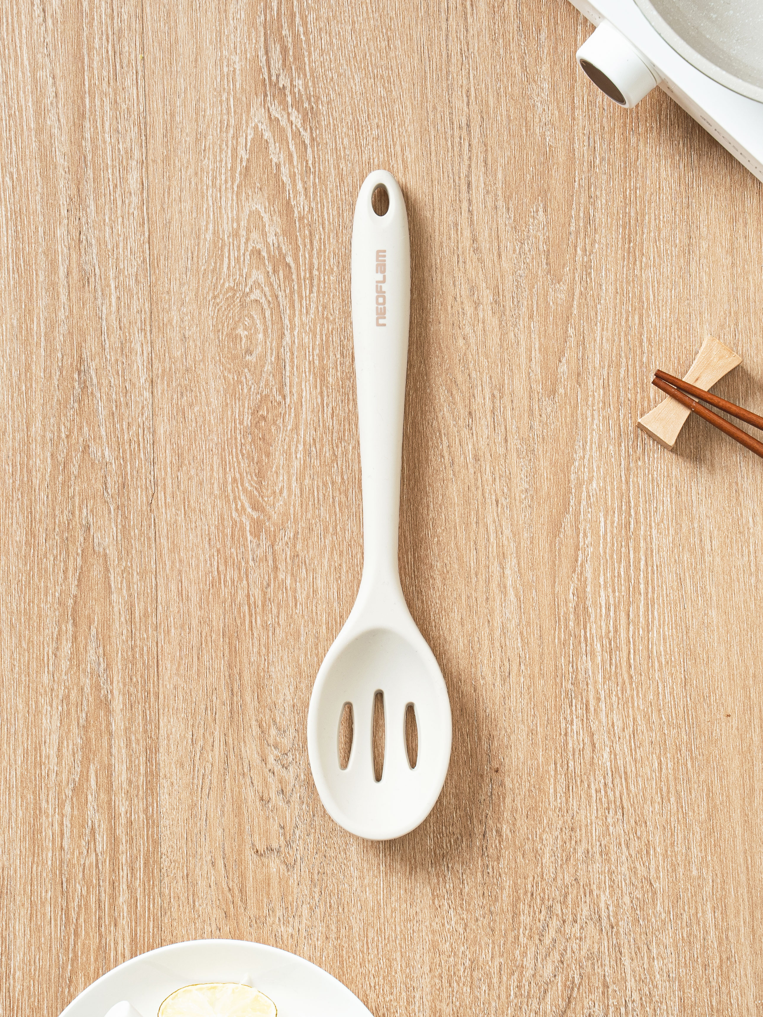Neoflam silicone perforated cooking spoon