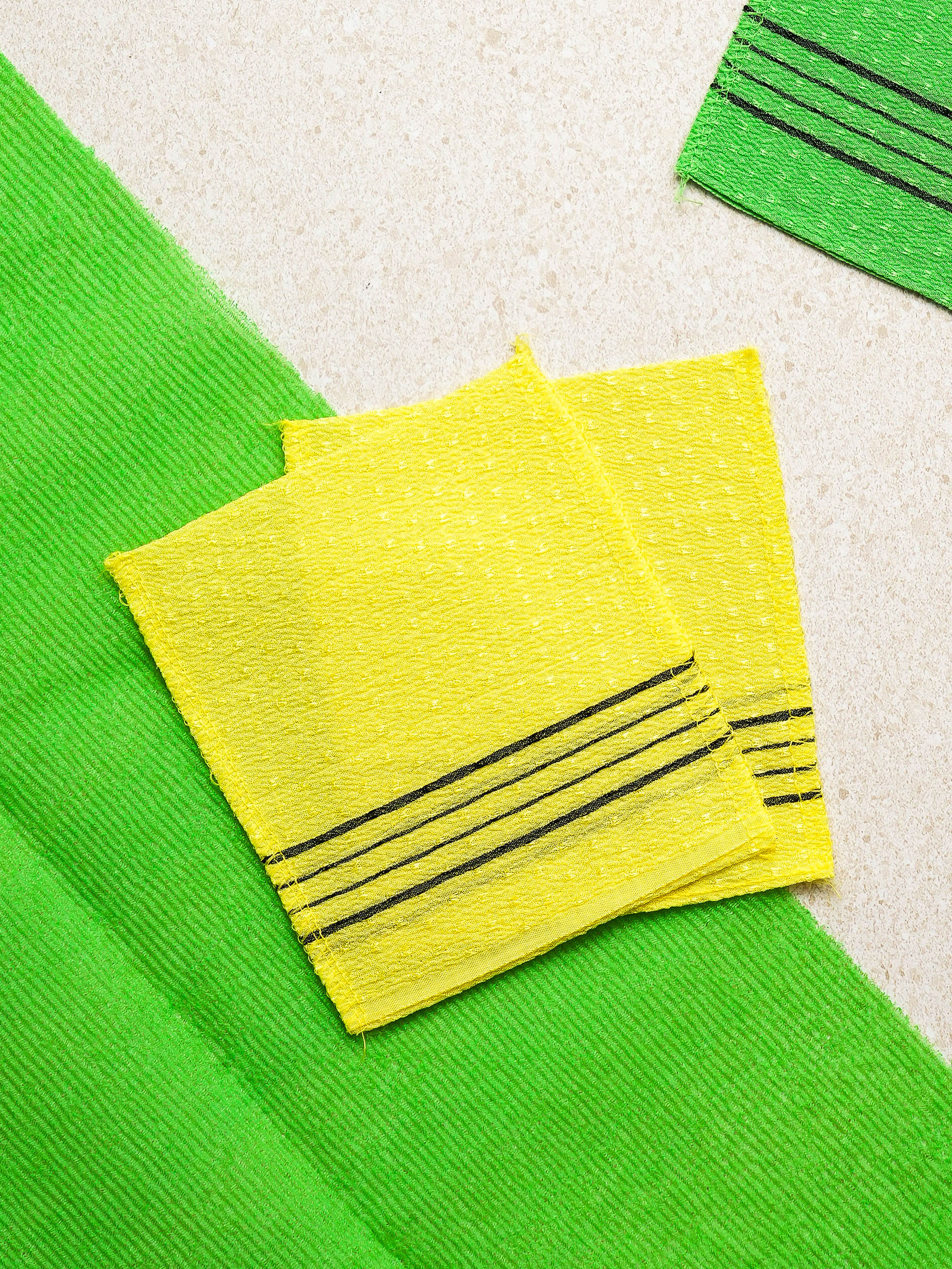 2 bath towels, yellow