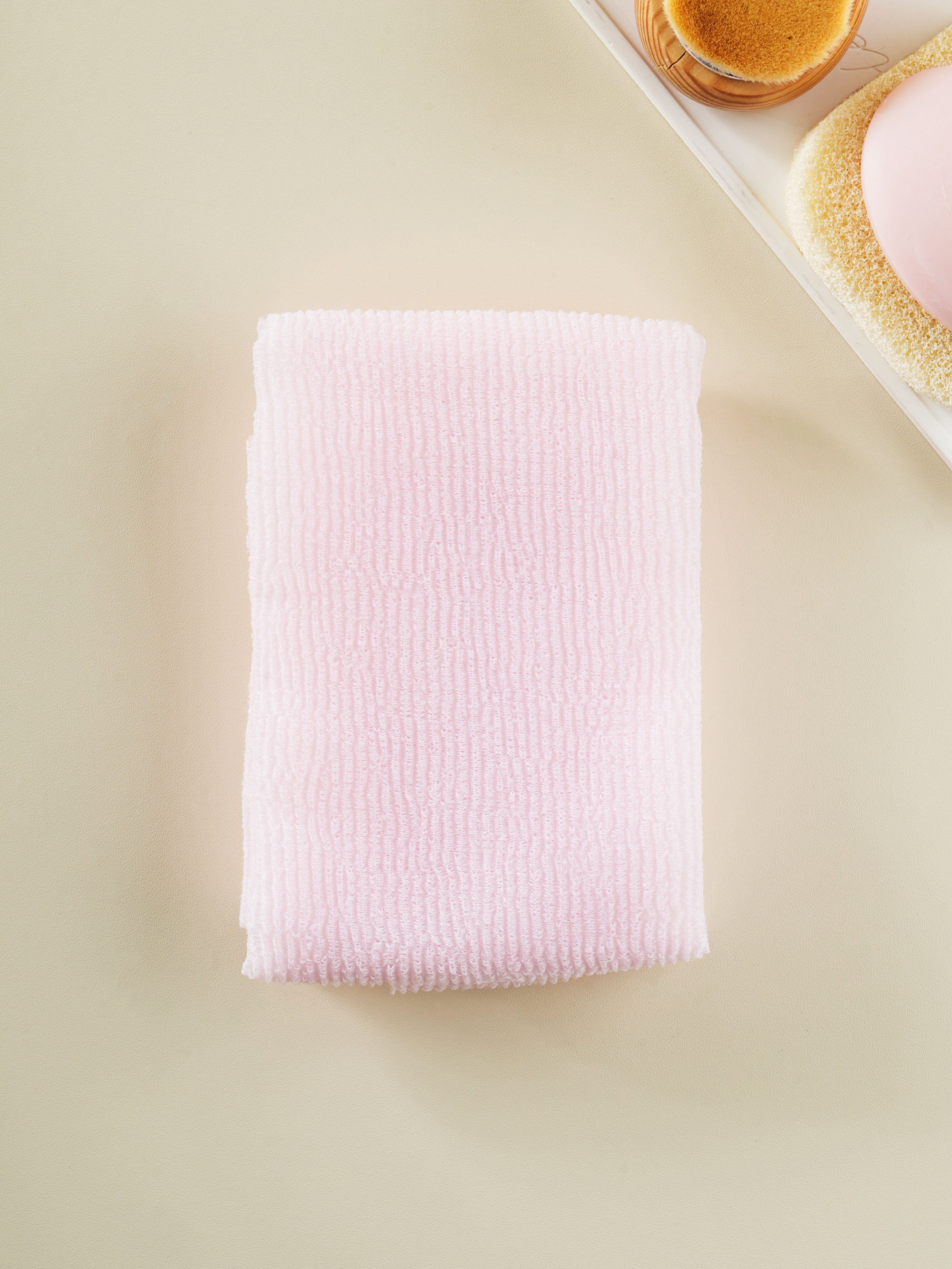 wave shower towel pink