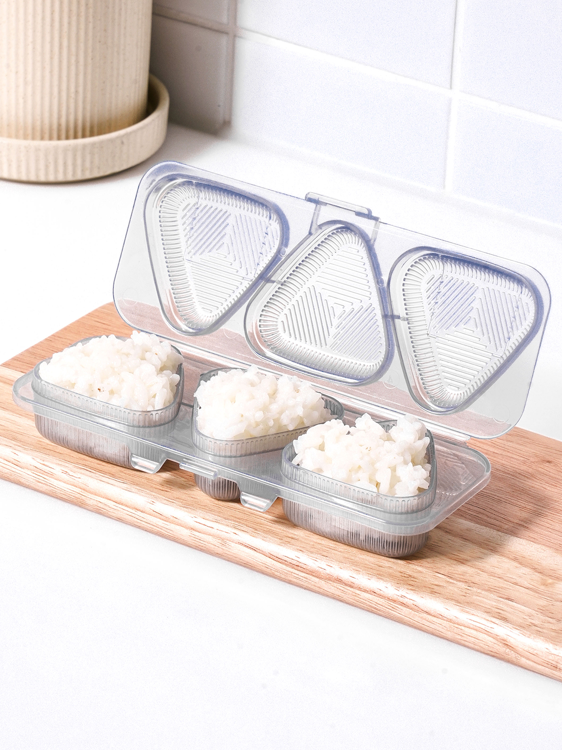 Japanese-made 3-hole connected triangle gimbap maker