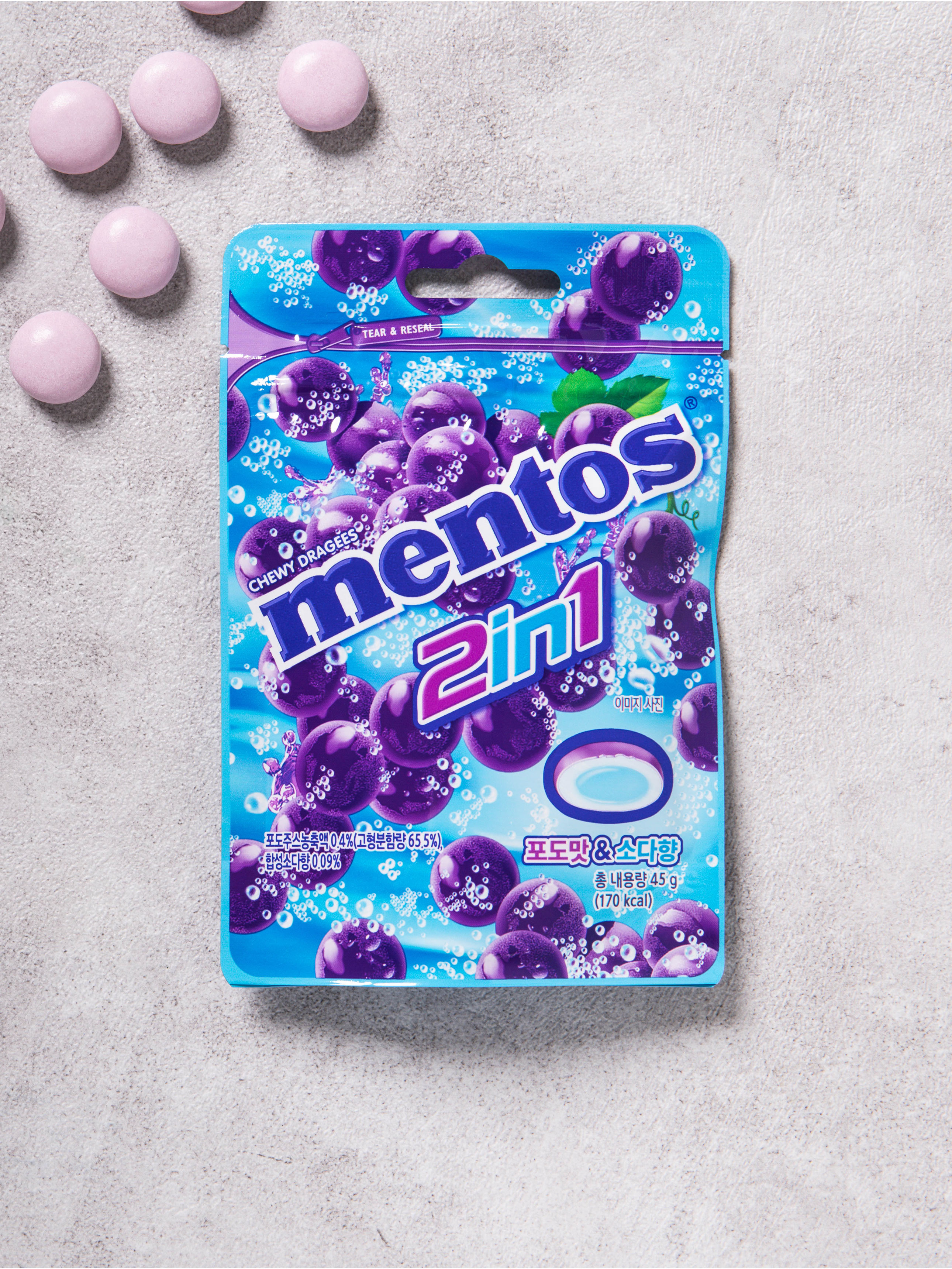 농심 멘토스 그레이프 소다 45 g