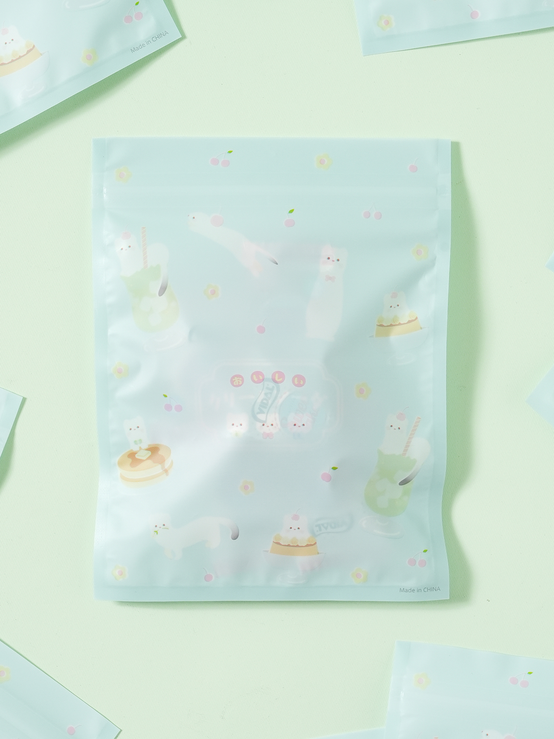 10 cream soda translucent zipper bags