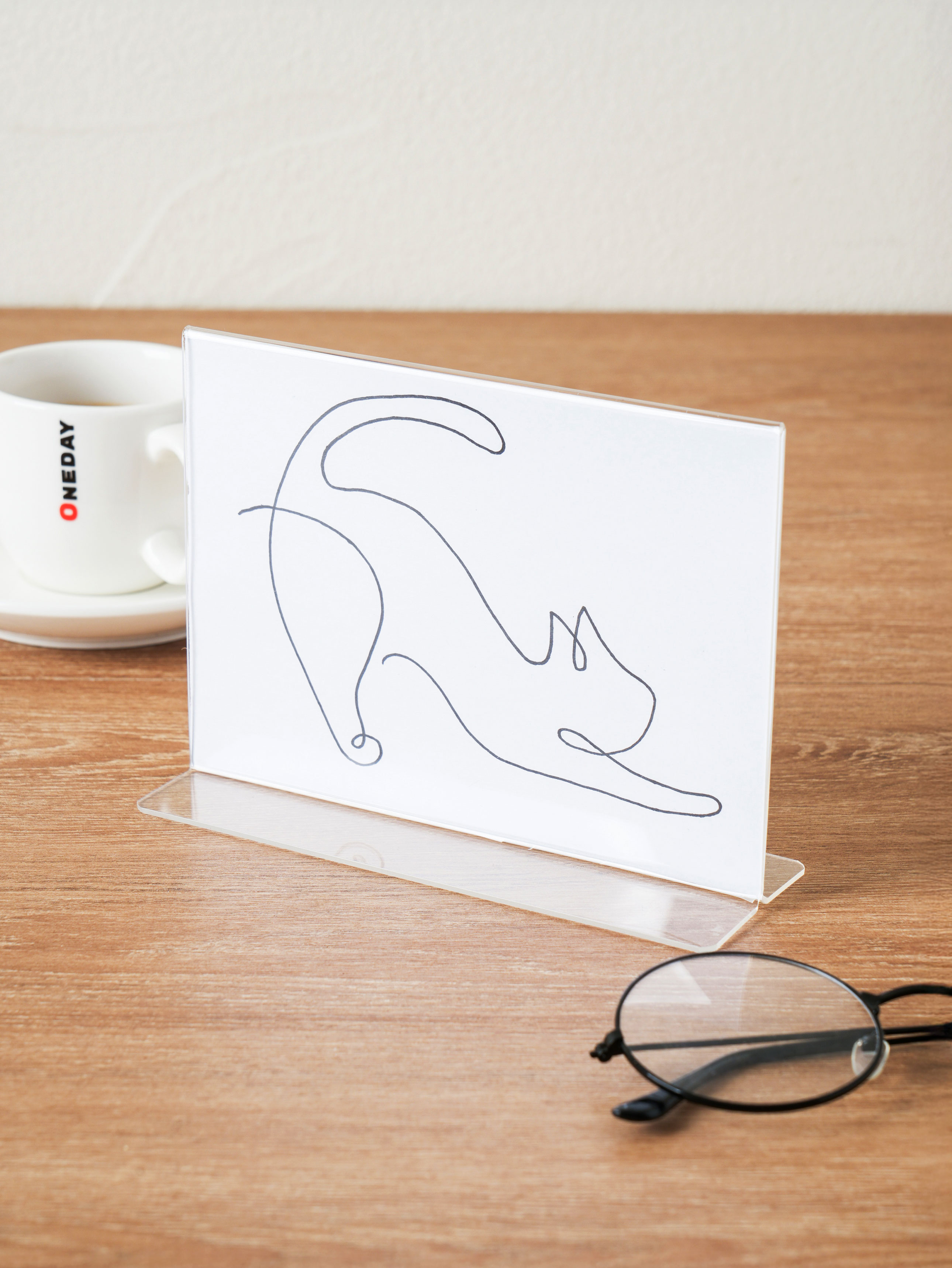 T-type horizontal transparent card stand 14.8