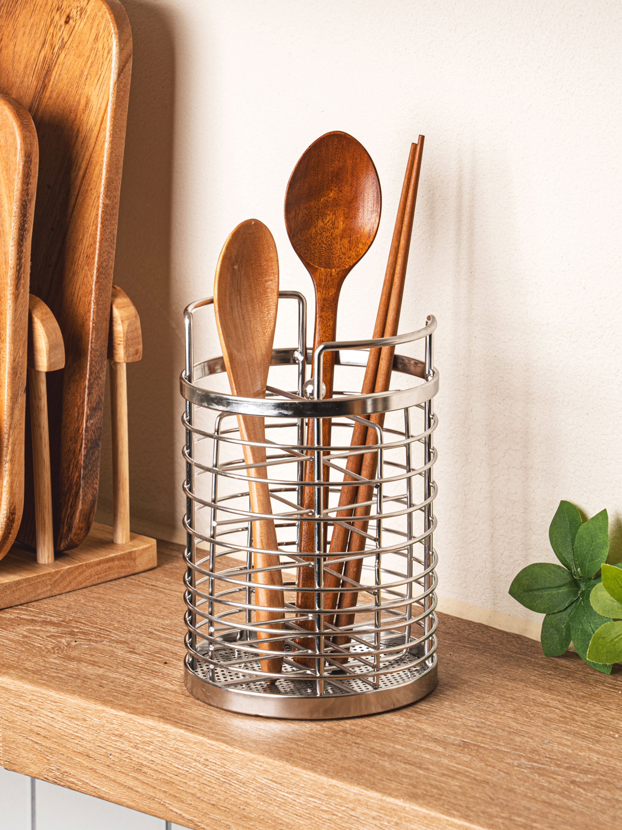 4-compartment circular partition cutlery container