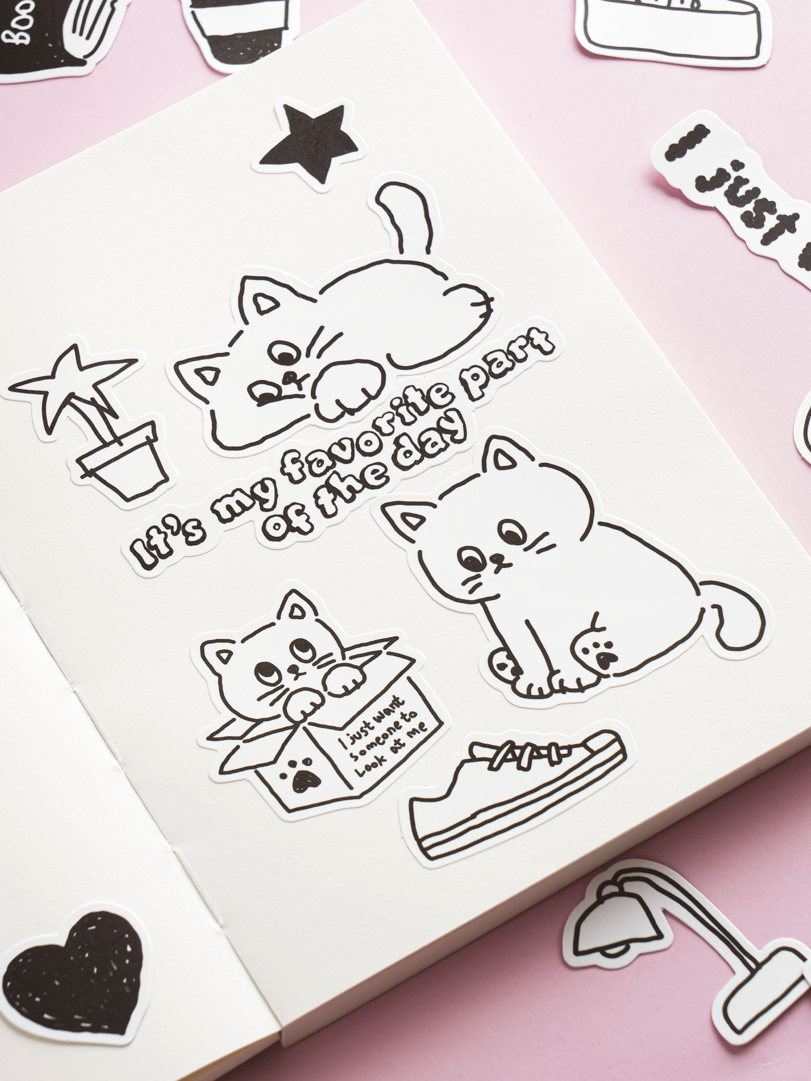 30 sheets of black and white engraving stickers