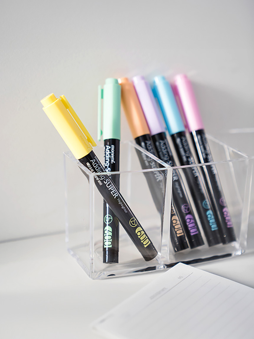 Monami Edding Super Highlighter Pastel 6 Color Set
